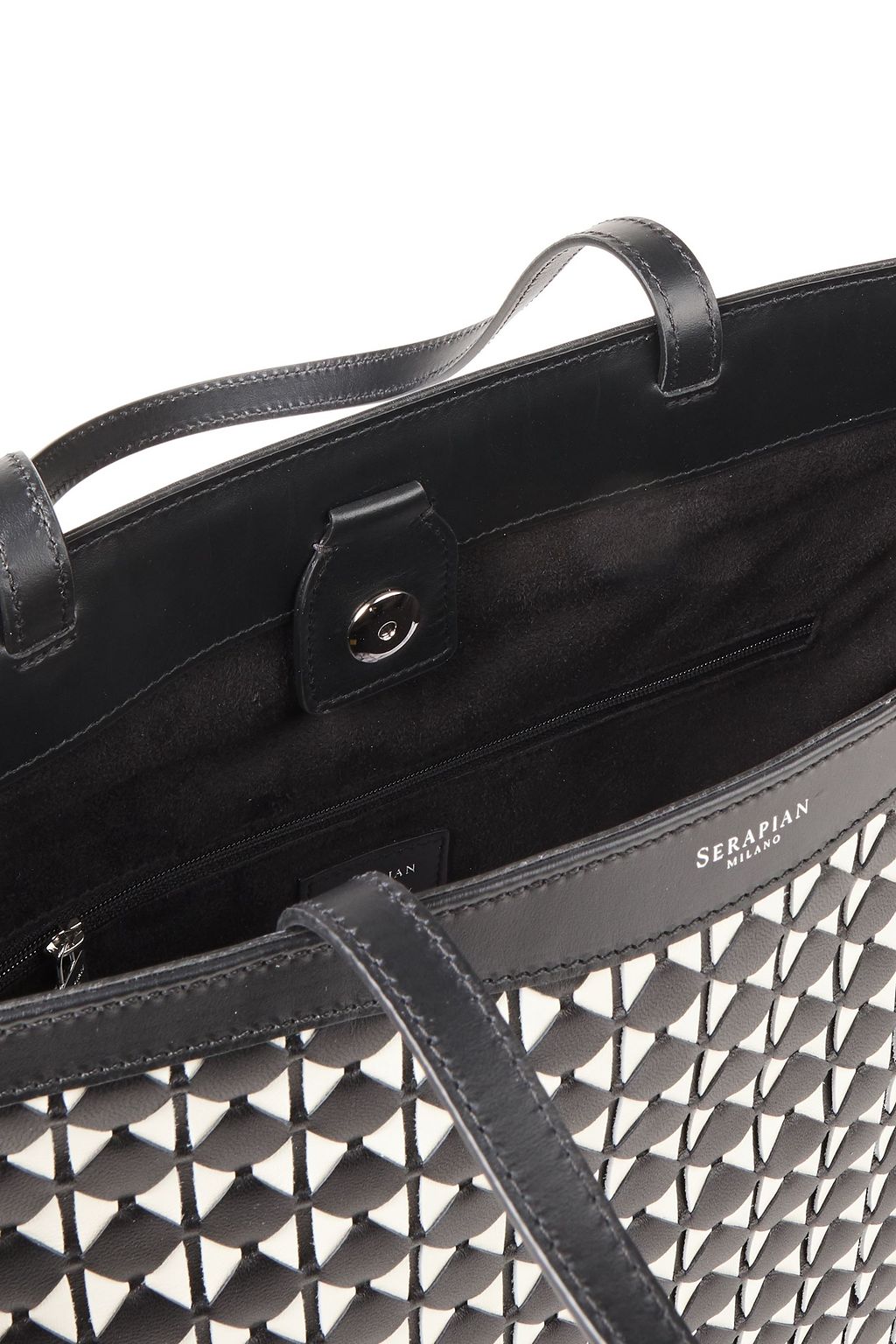 SERAPIAN Mosaico woven leather tote