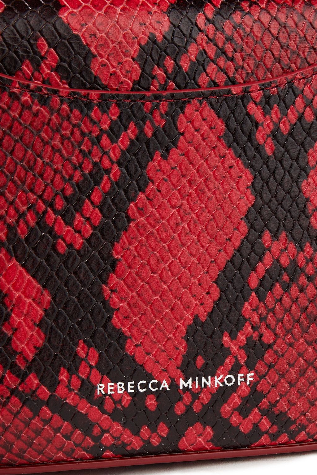 REBECCA MINKOFF Chain-trimmed snake-effect leather shoulder bag