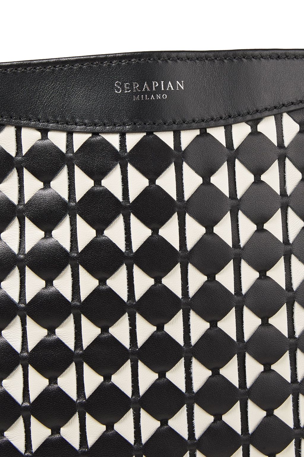 SERAPIAN Mosaico woven leather tote