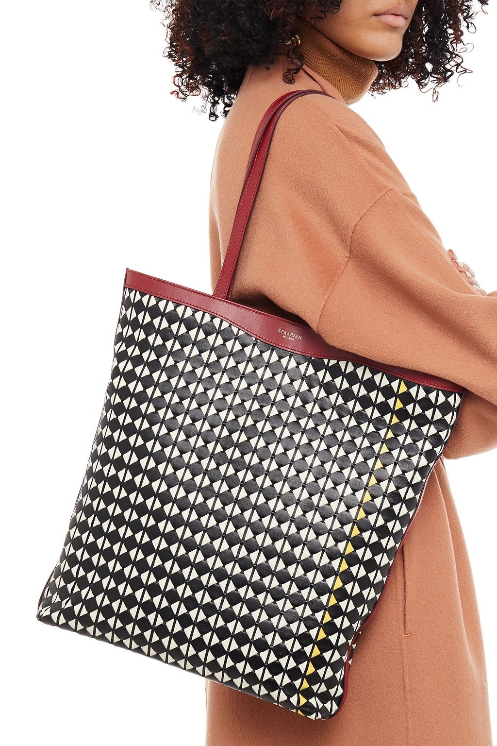SERAPIAN Mosaico leather tote
