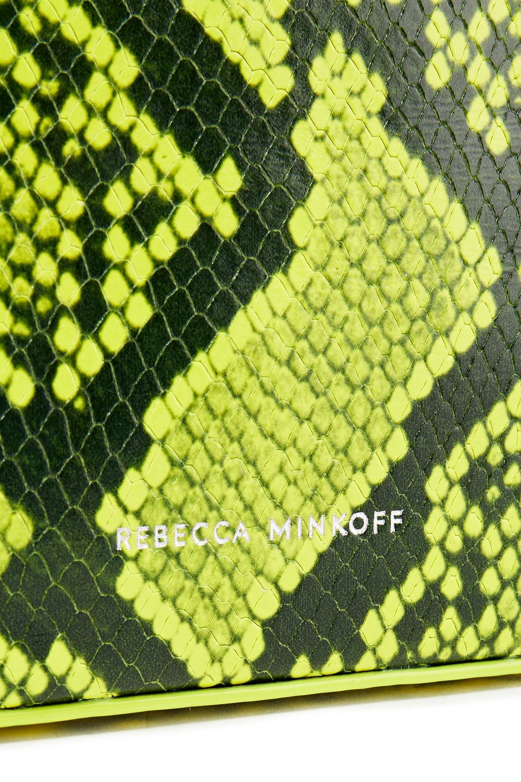 REBECCA MINKOFF Chain-trimmed snake-effect leather shoulder bag