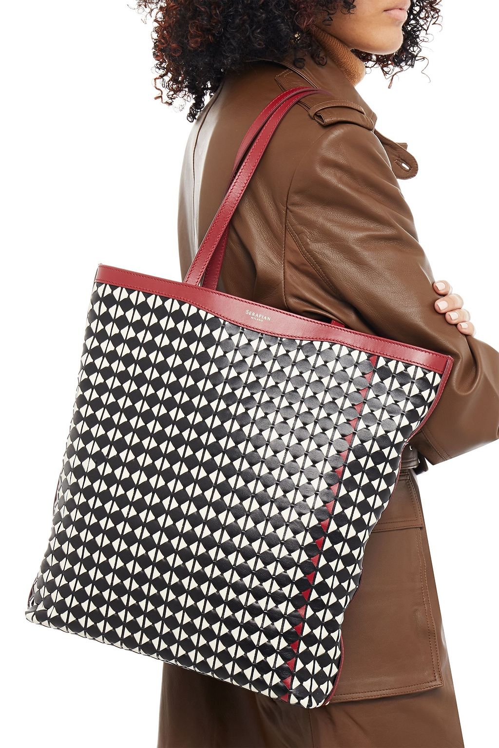 SERAPIAN Mosaico leather tote