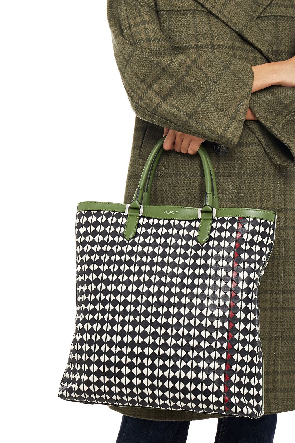 SERAPIAN Mosaico leather tote