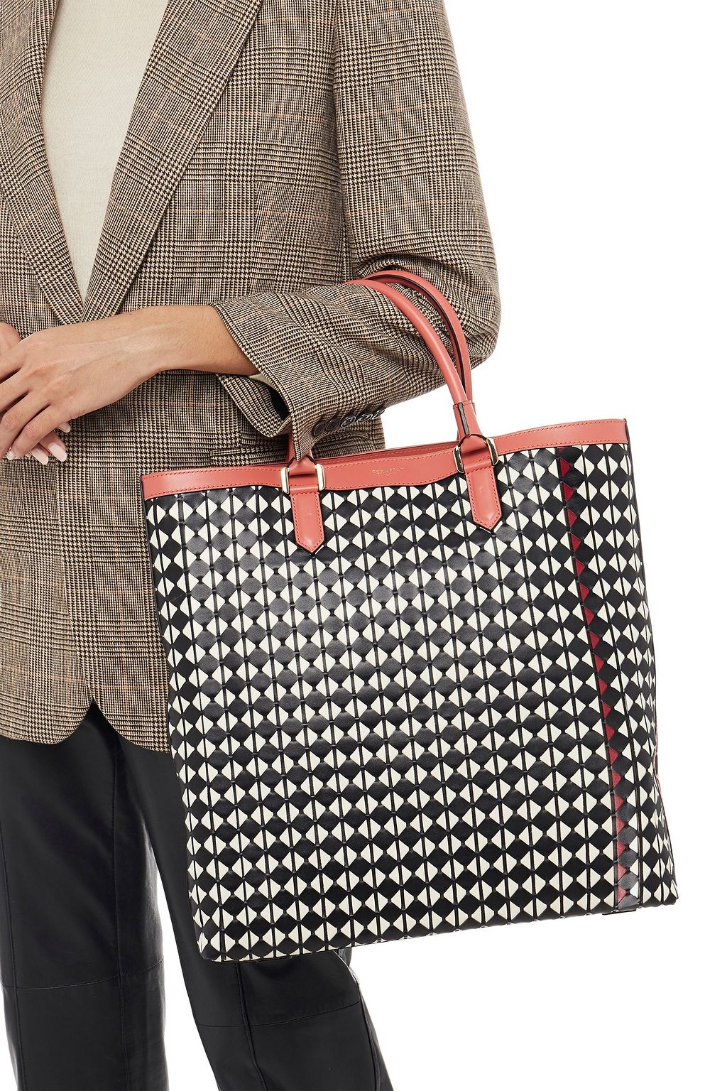 SERAPIAN Mosaico leather tote