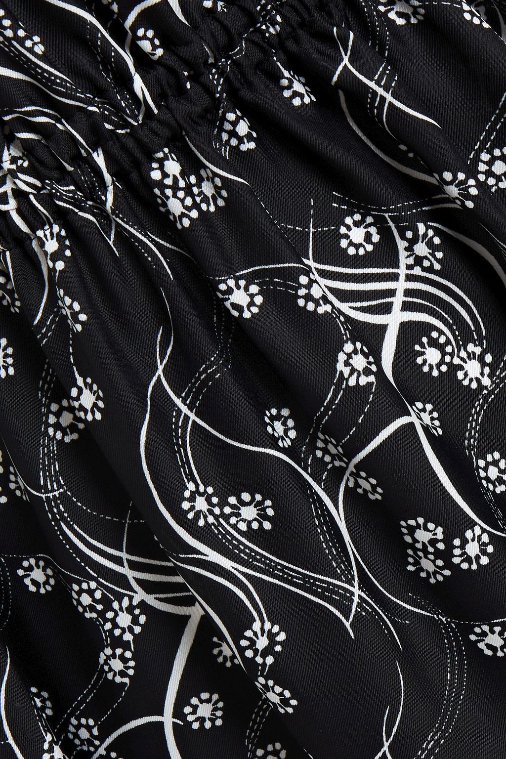 KENZO Gathered printed satin midi dress