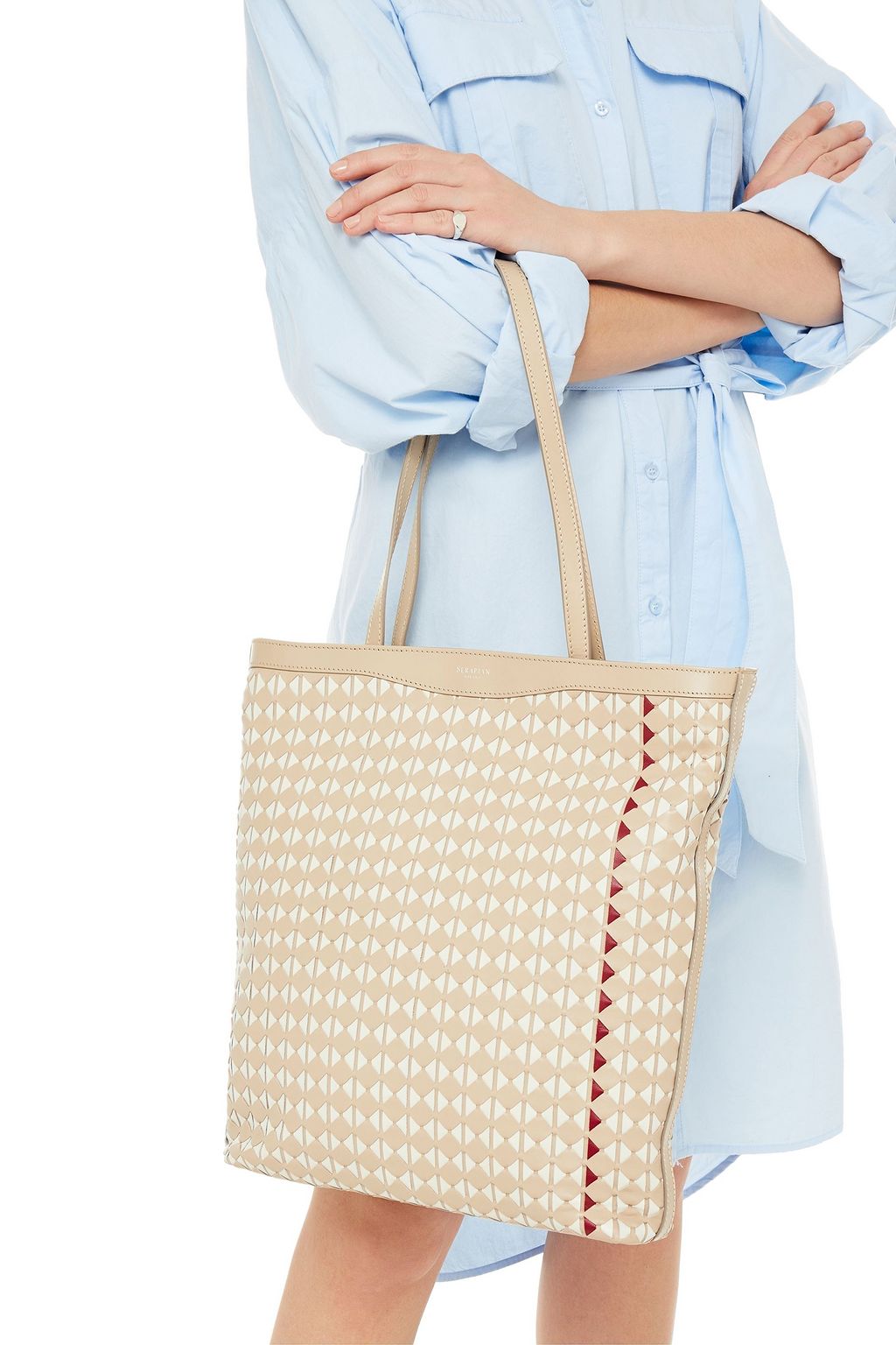 SERAPIAN Mosaico leather tote
