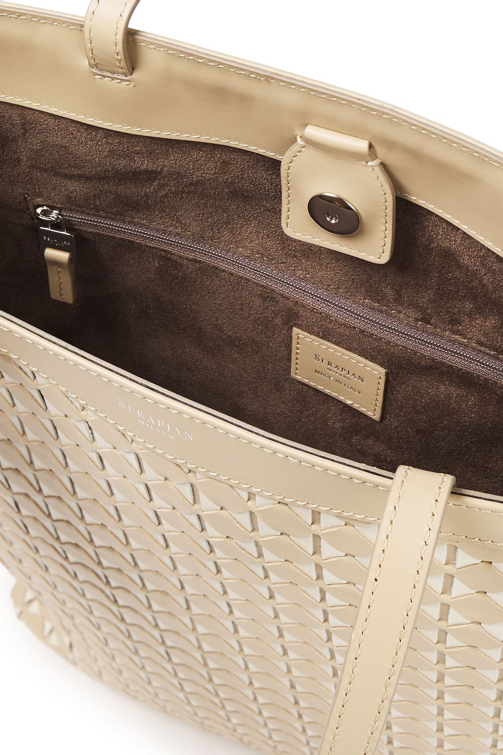 SERAPIAN Mosaico leather tote
