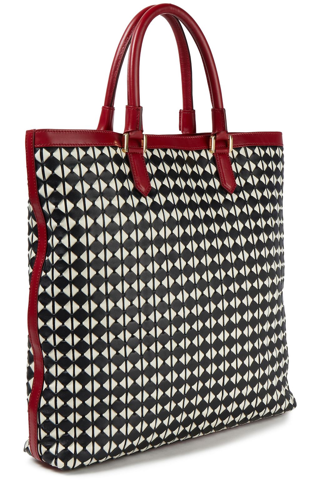 SERAPIAN Vertical mosaico leather tote