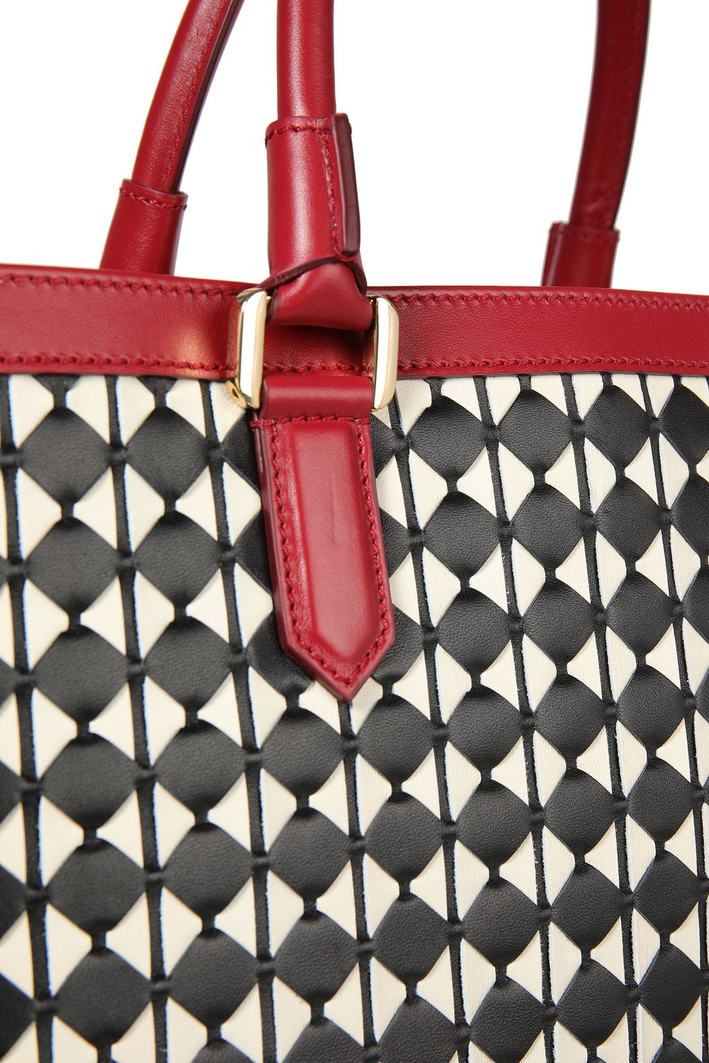 SERAPIAN Vertical mosaico leather tote