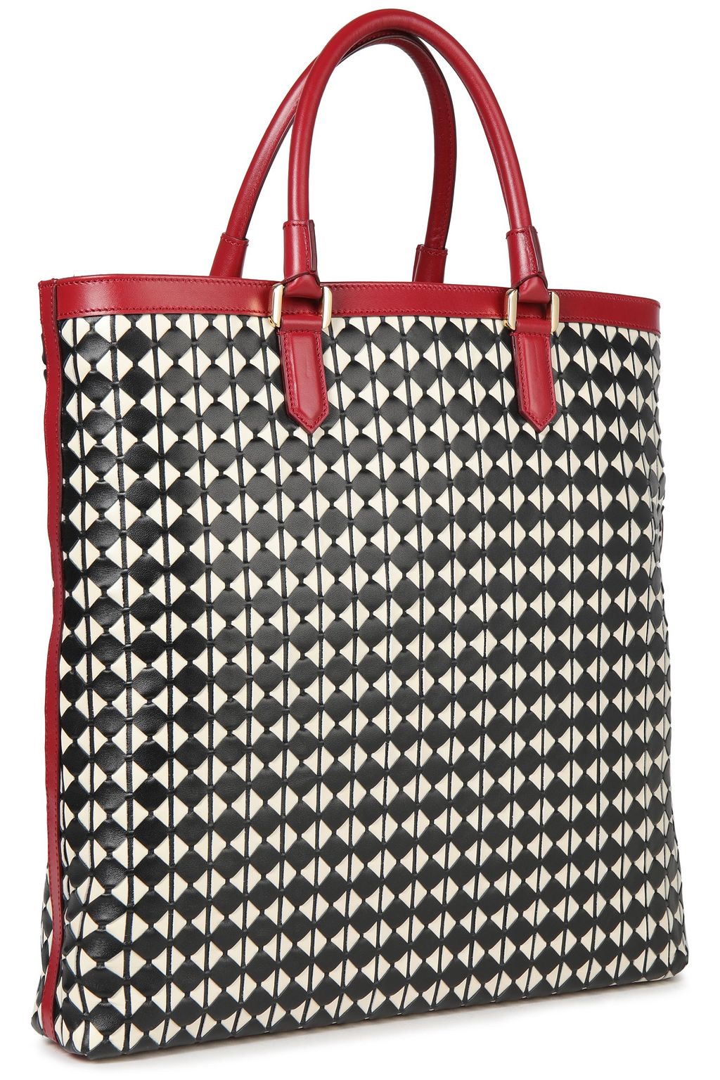 SERAPIAN Vertical mosaico leather tote
