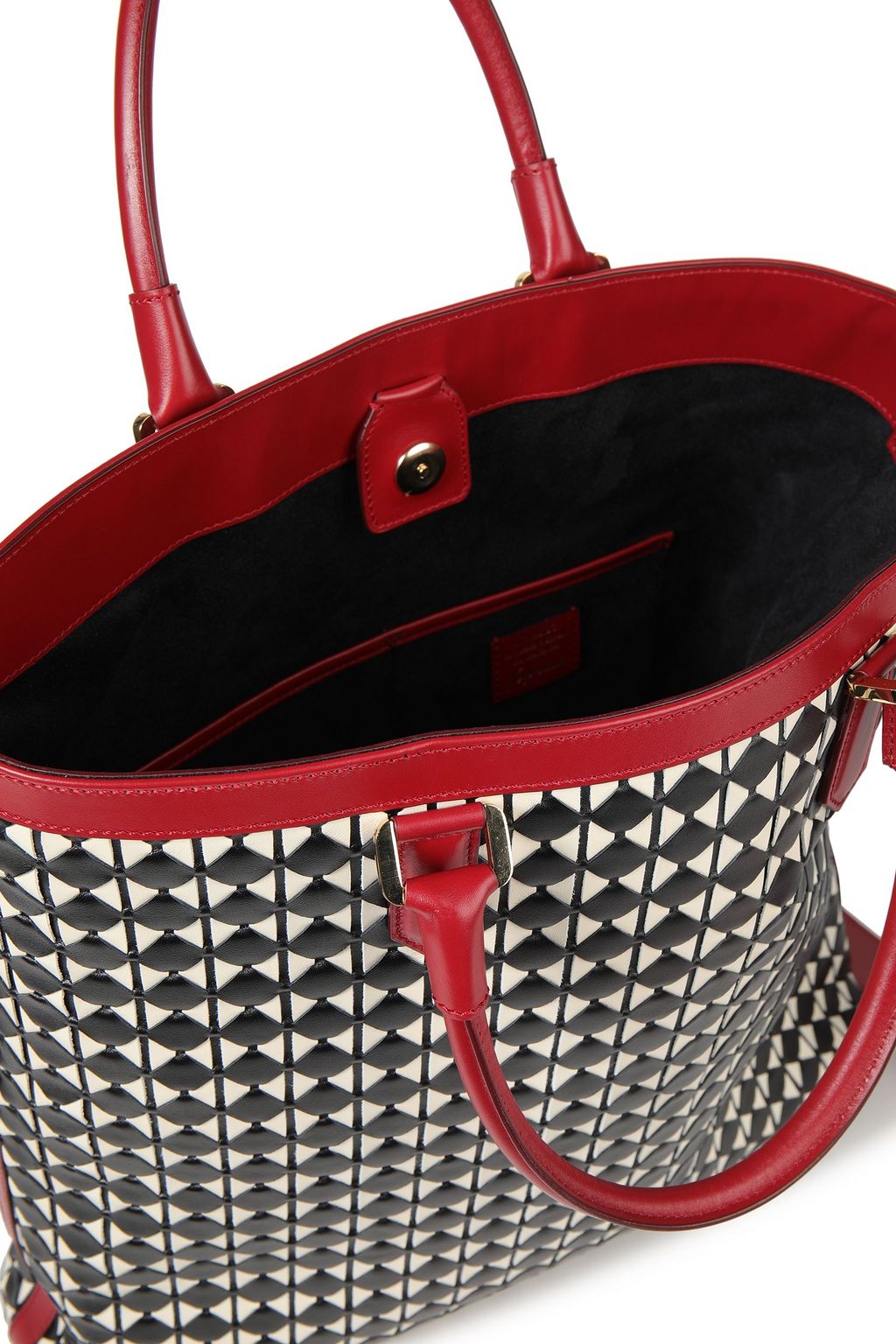 SERAPIAN Vertical mosaico leather tote