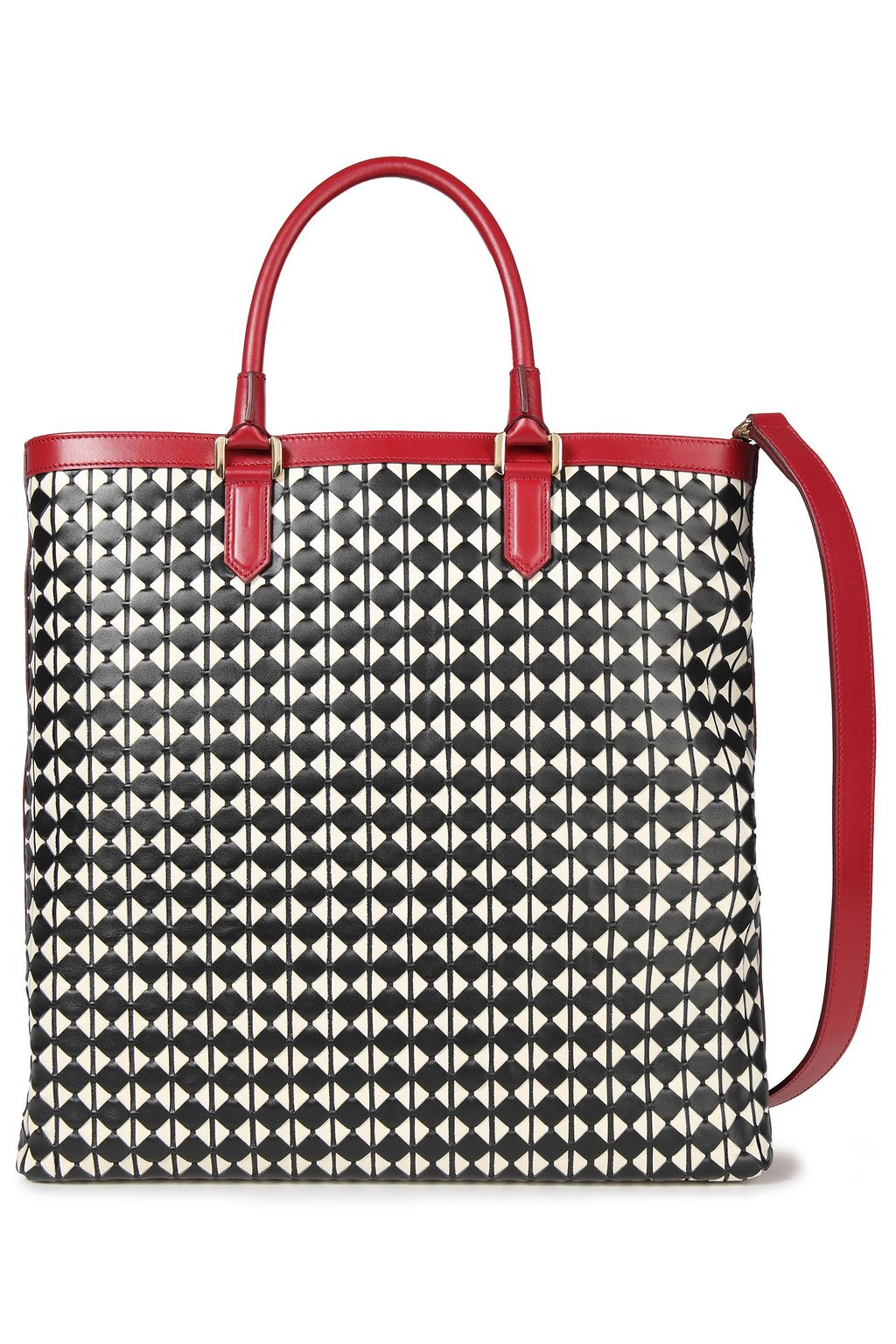 SERAPIAN Vertical mosaico leather tote