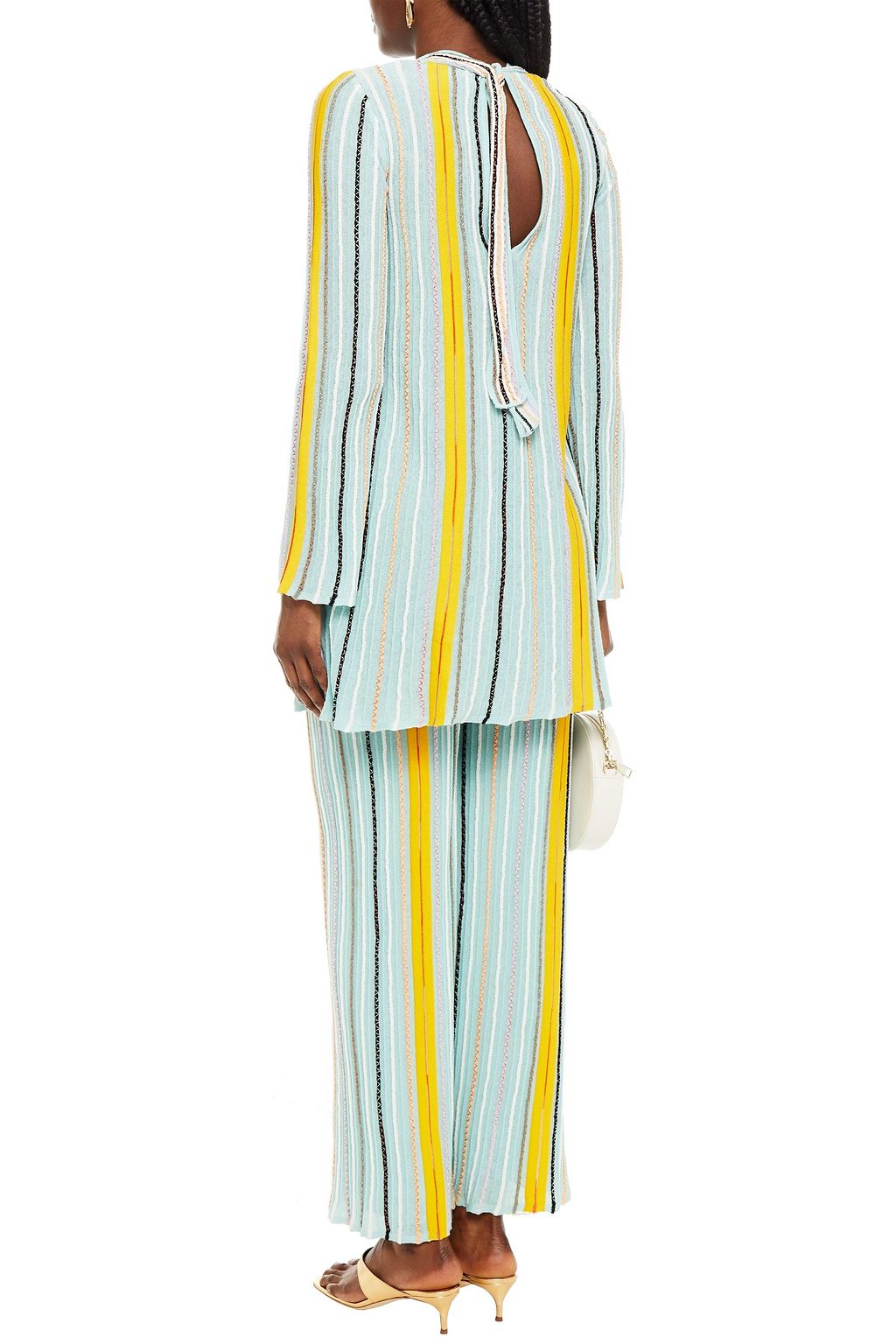 M MISSONI Striped cotton-blend wide-leg pants
