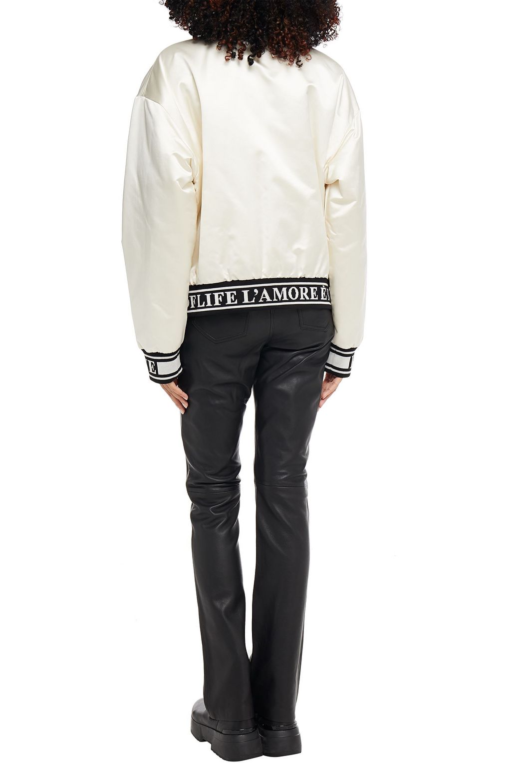 DOLCE&GABBANA Appliquéd quilted silk-blend satin jacket