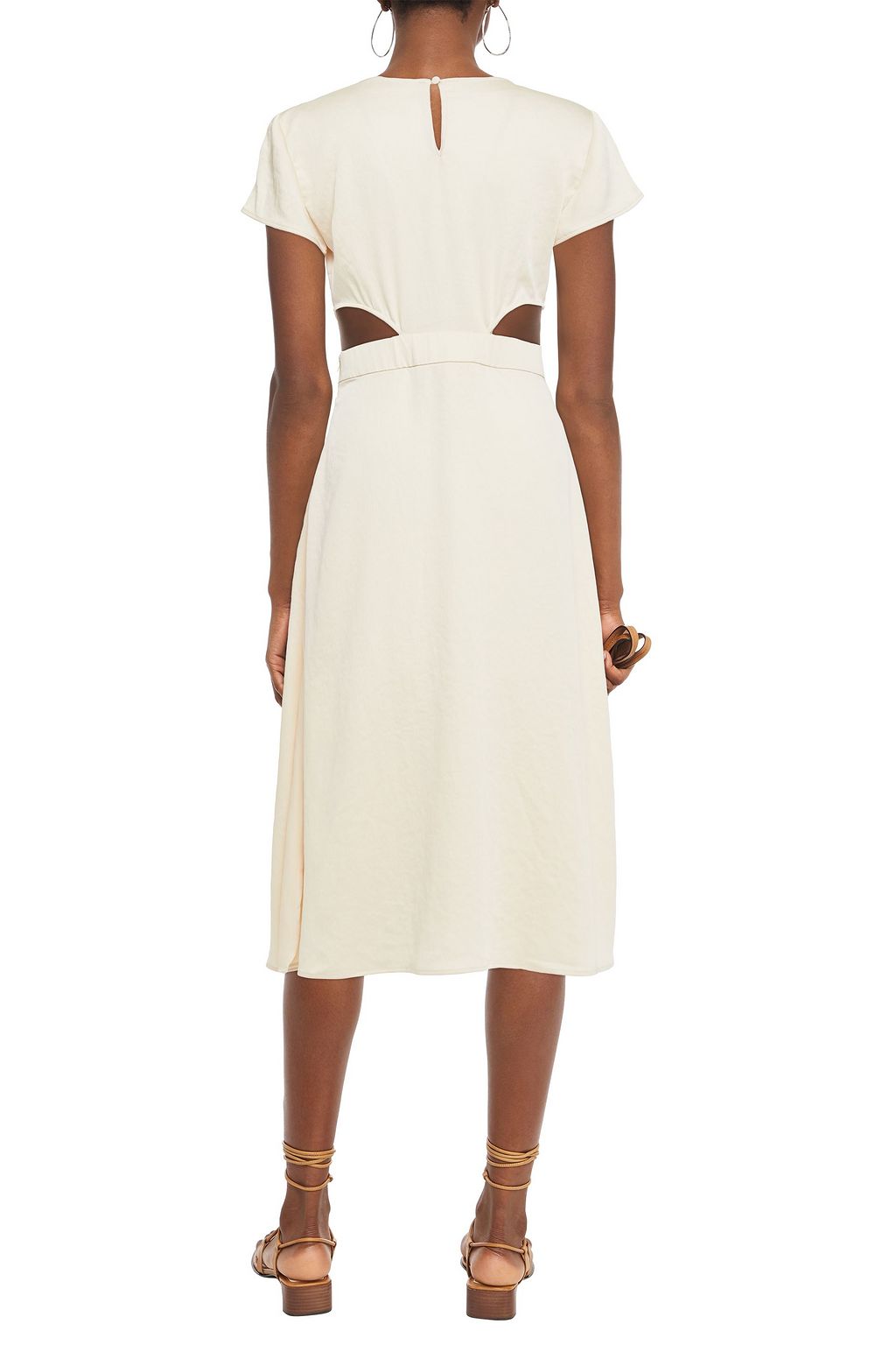 BA&SH Cutout satin midi dress