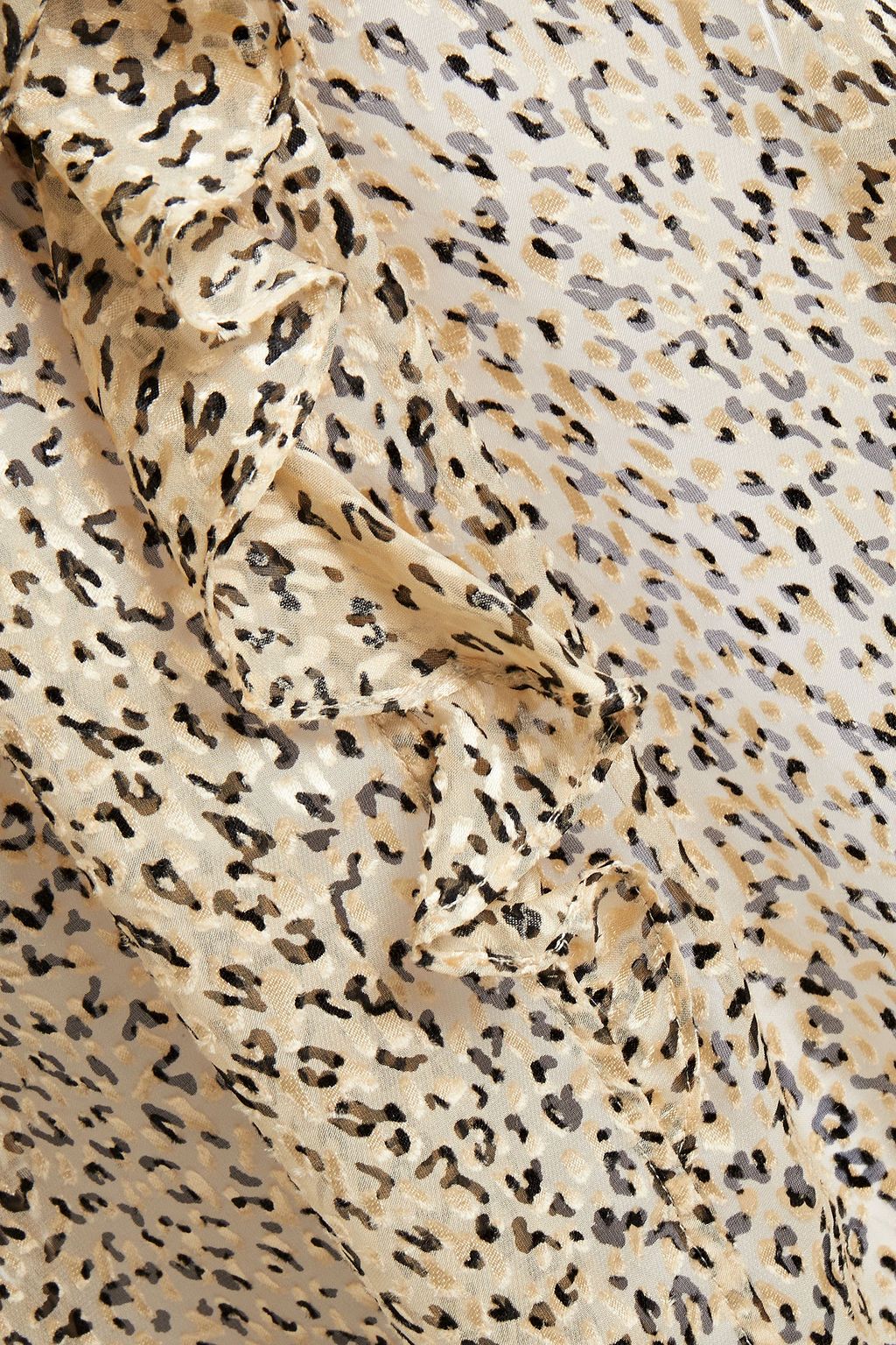 JOIE Maiza pussy-bow leopard-print fil coupé chiffon blouse