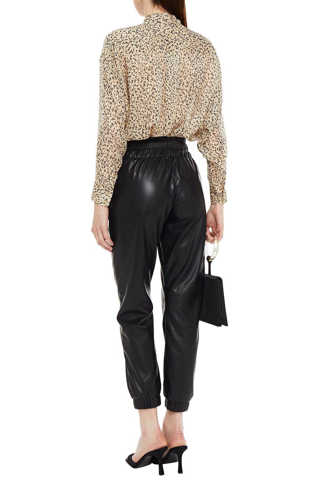 JOIE Maiza pussy-bow leopard-print fil coupé chiffon blouse
