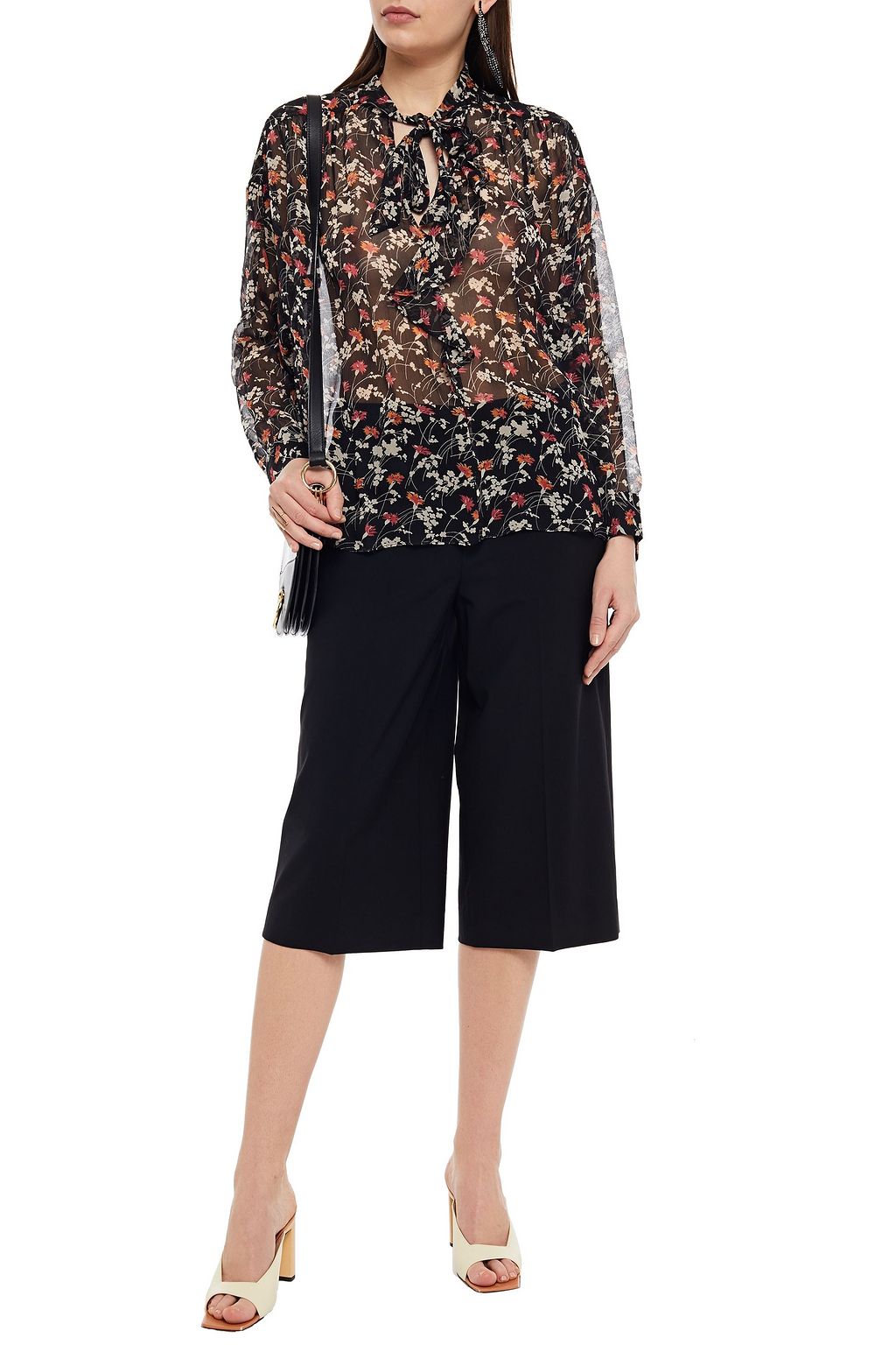 JOIE Maiza ruffled floral-print silk-georgette blouse