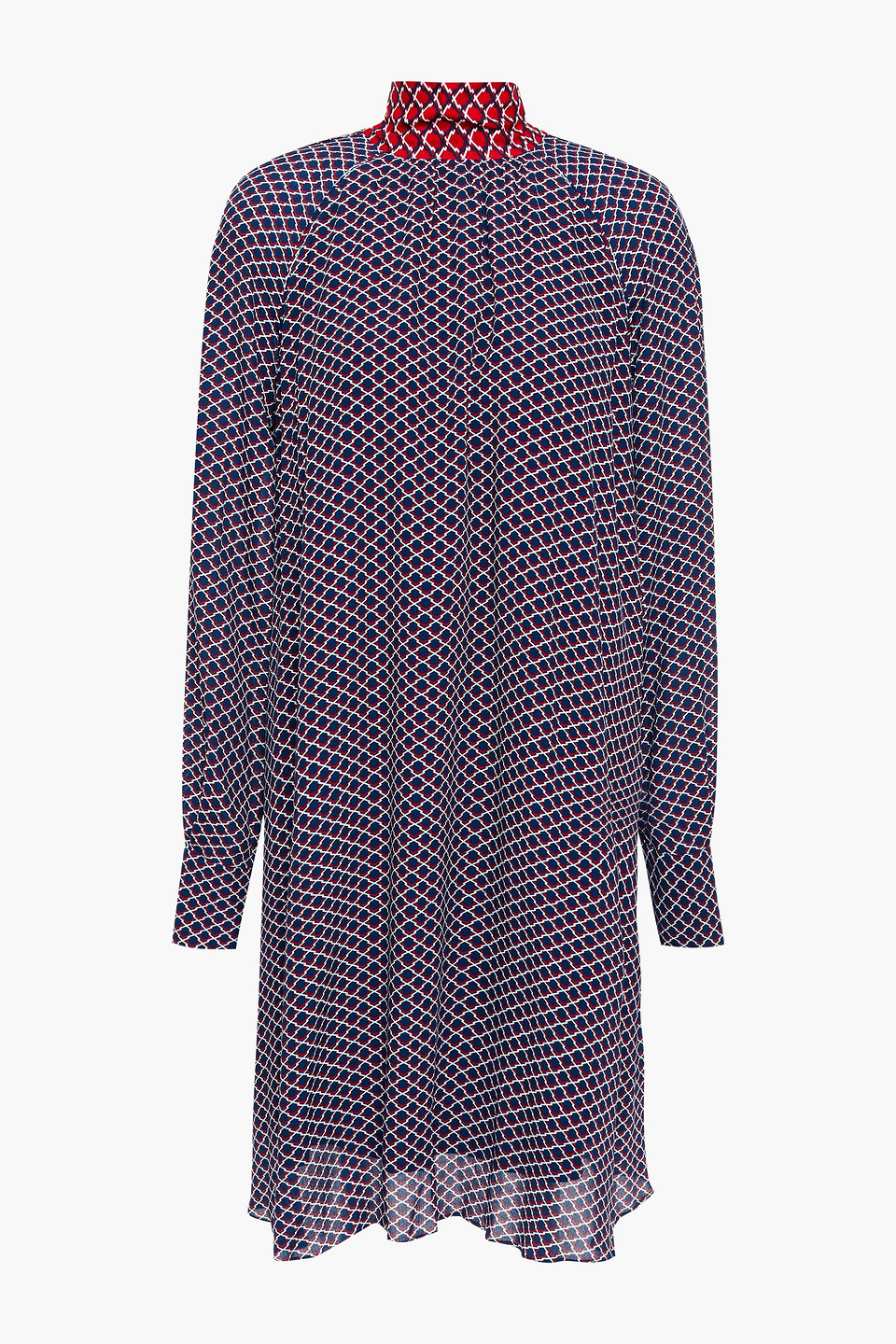 kenzo - printed georgette dress - blue - fr 38