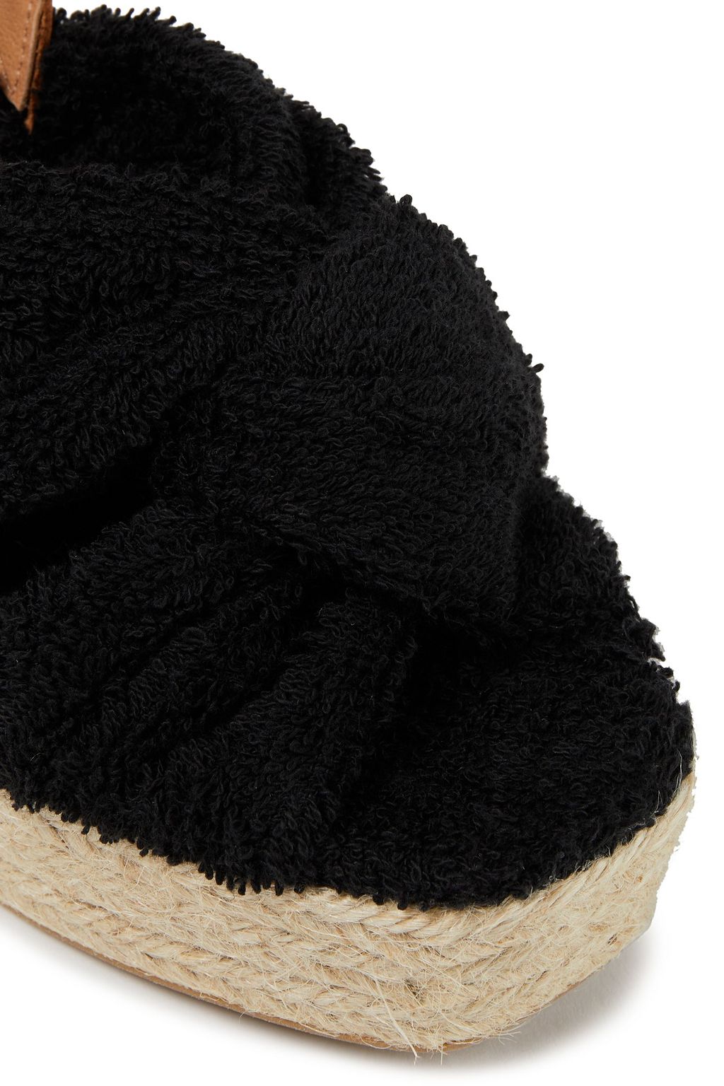 CASTAÑER Fiorella twisted cotton-terry espadrille wedge slingback sandals