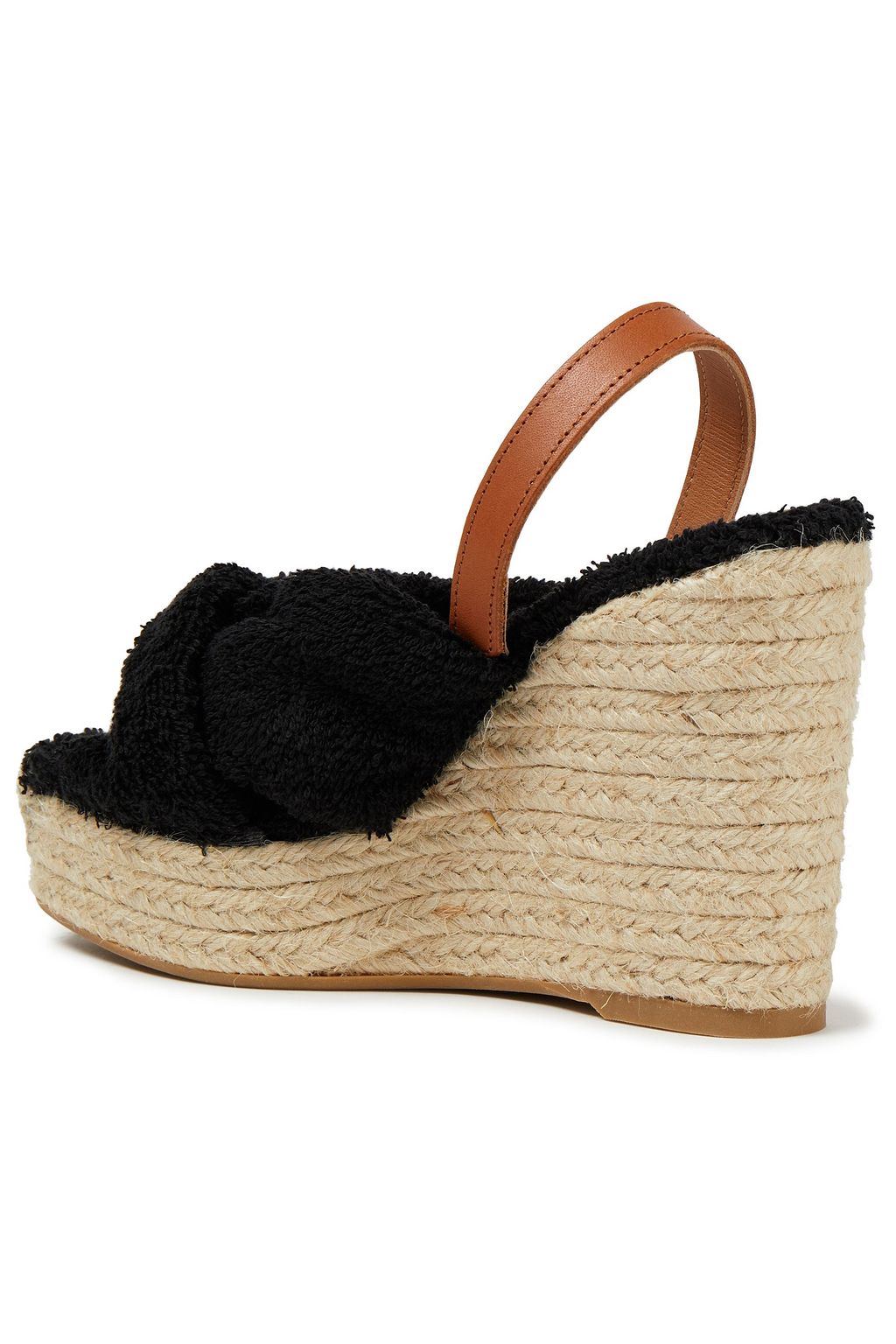 CASTAÑER Fiorella twisted cotton-terry espadrille wedge slingback sandals