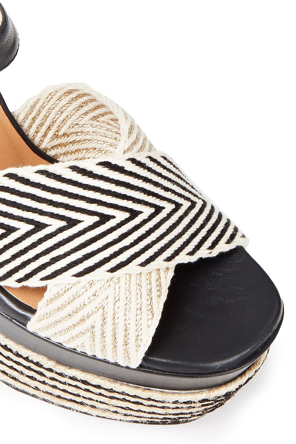 CASTAÑER Analia leather-trimmed canvas platform sandals