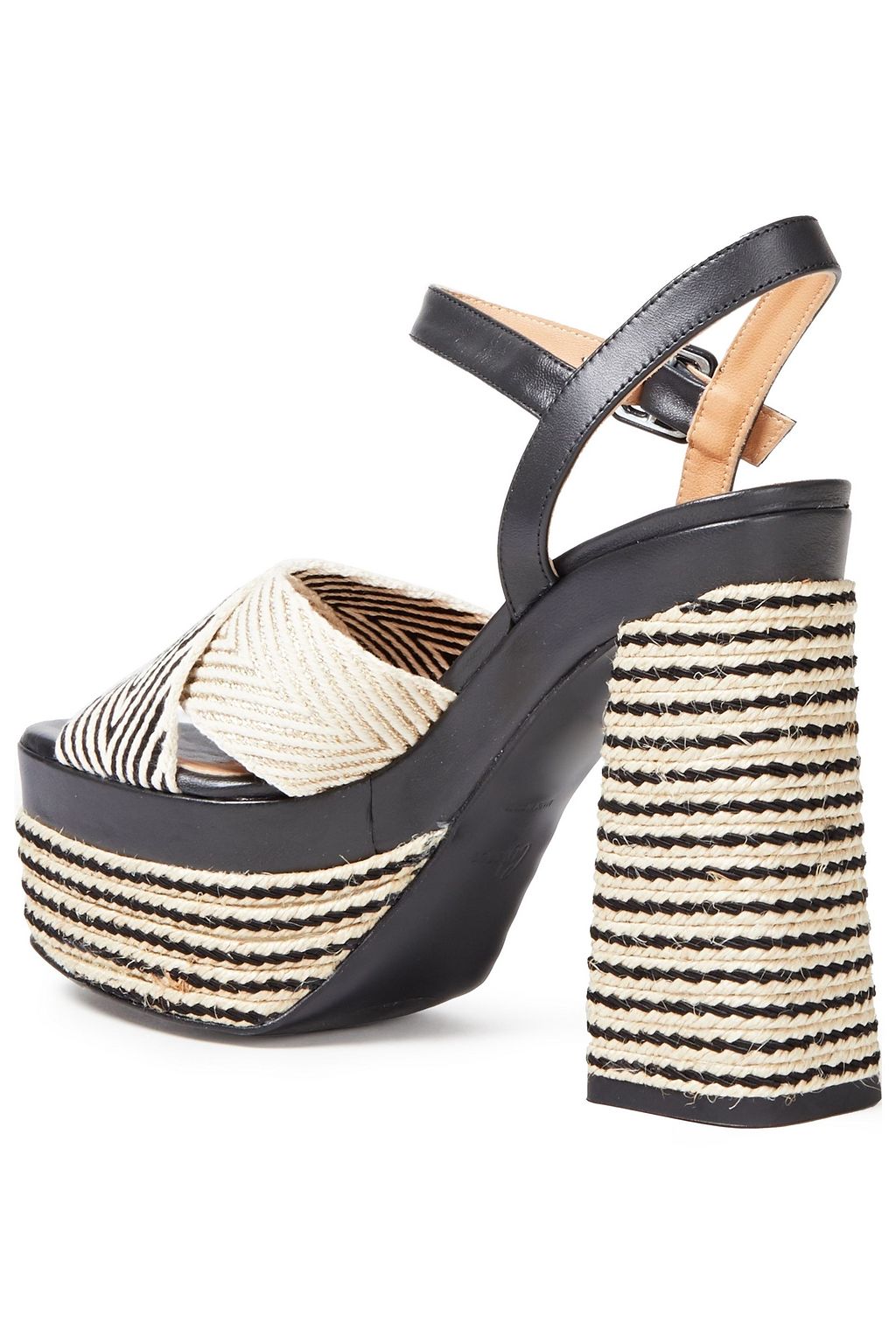 CASTAÑER Analia leather-trimmed canvas platform sandals