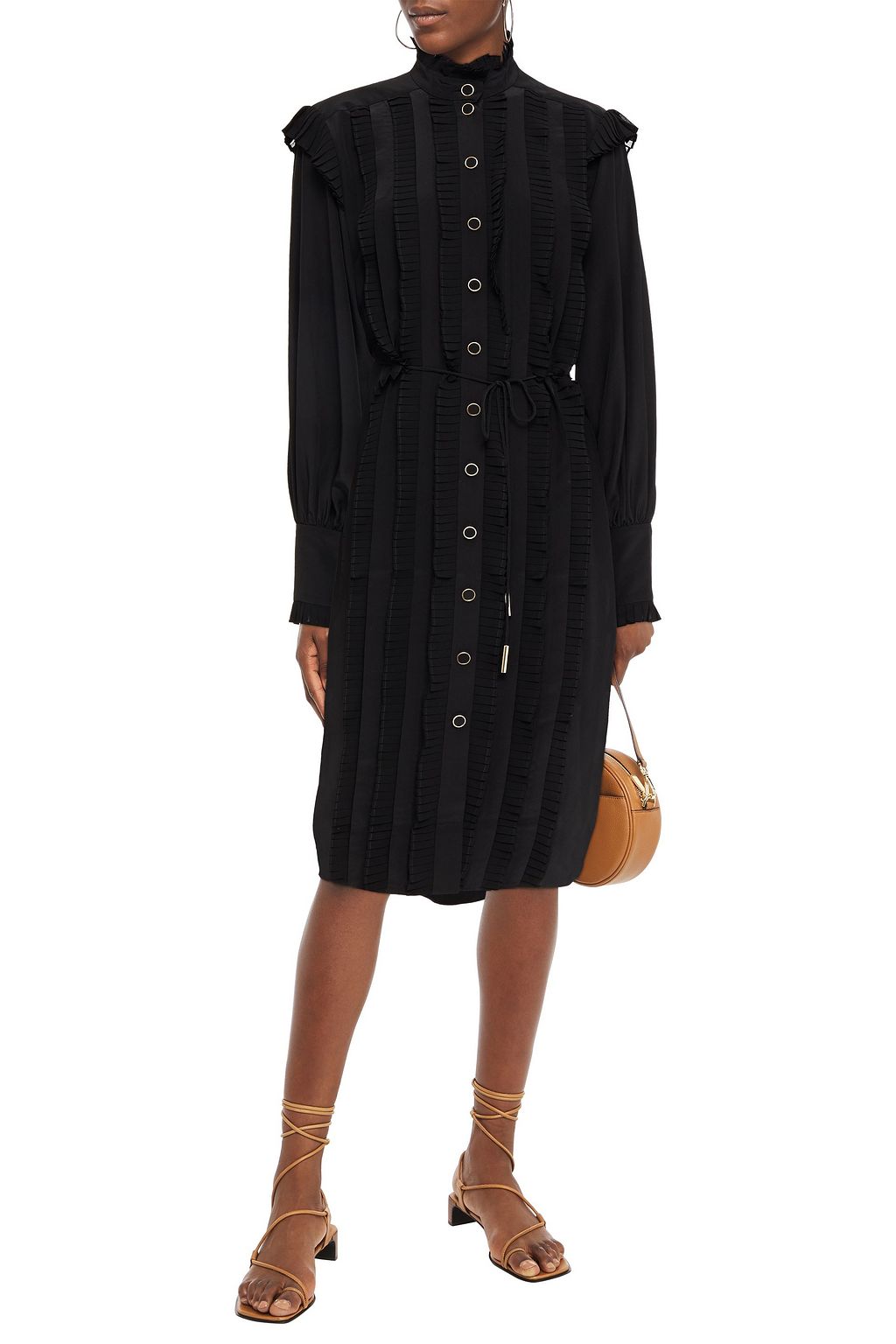 ZIMMERMANN Wavelength Placement ruffled silk crepe de chine midi dress