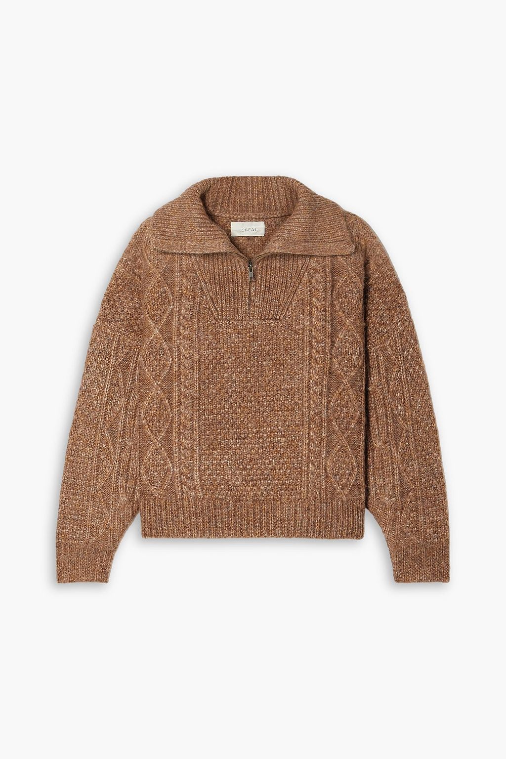 THE GREAT. Oversized mélange cable-knit sweater | Sale up to 70% off | THE  OUTNET