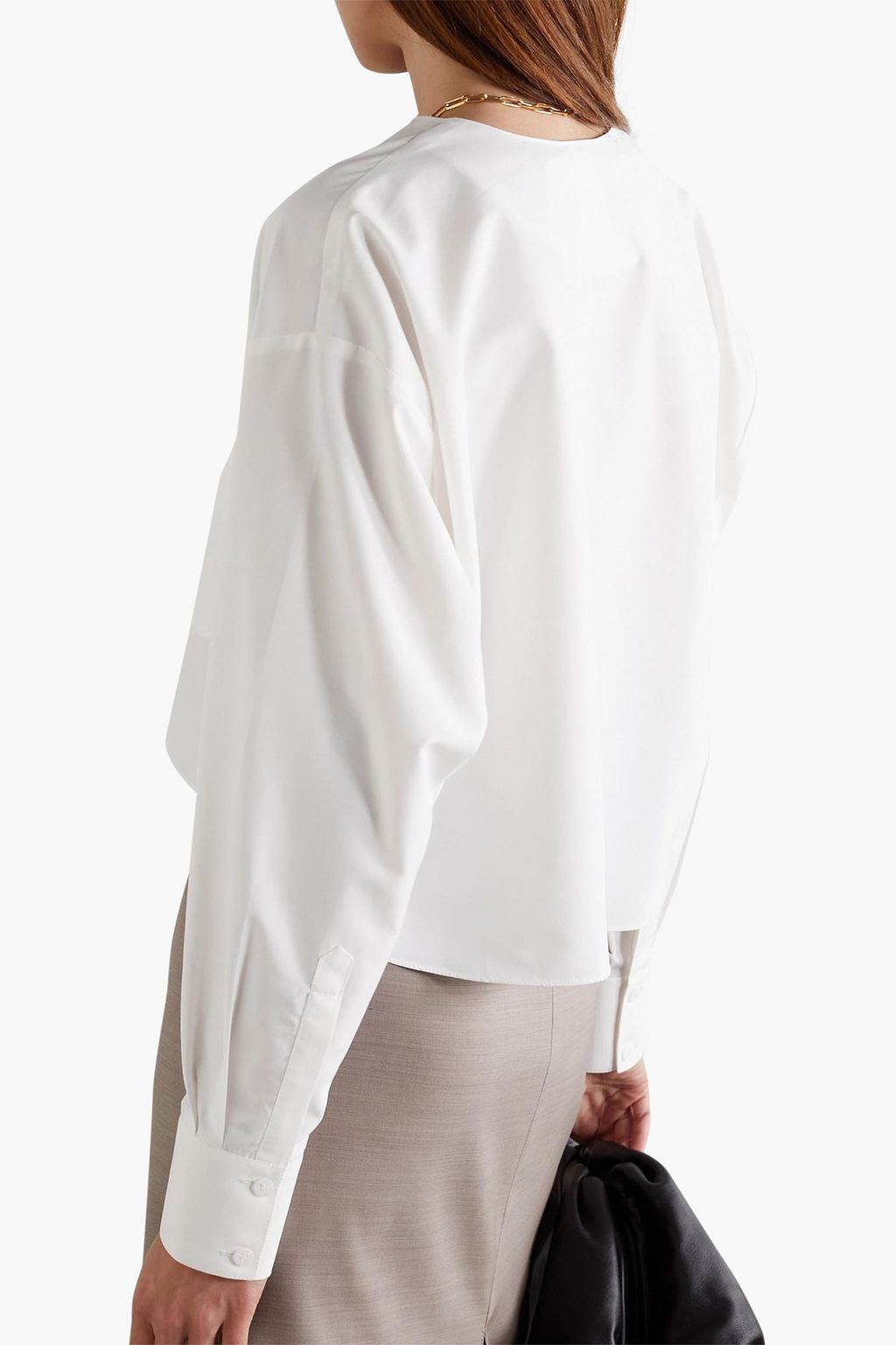BOUGUESSA Hibah cropped cotton-poplin shirt