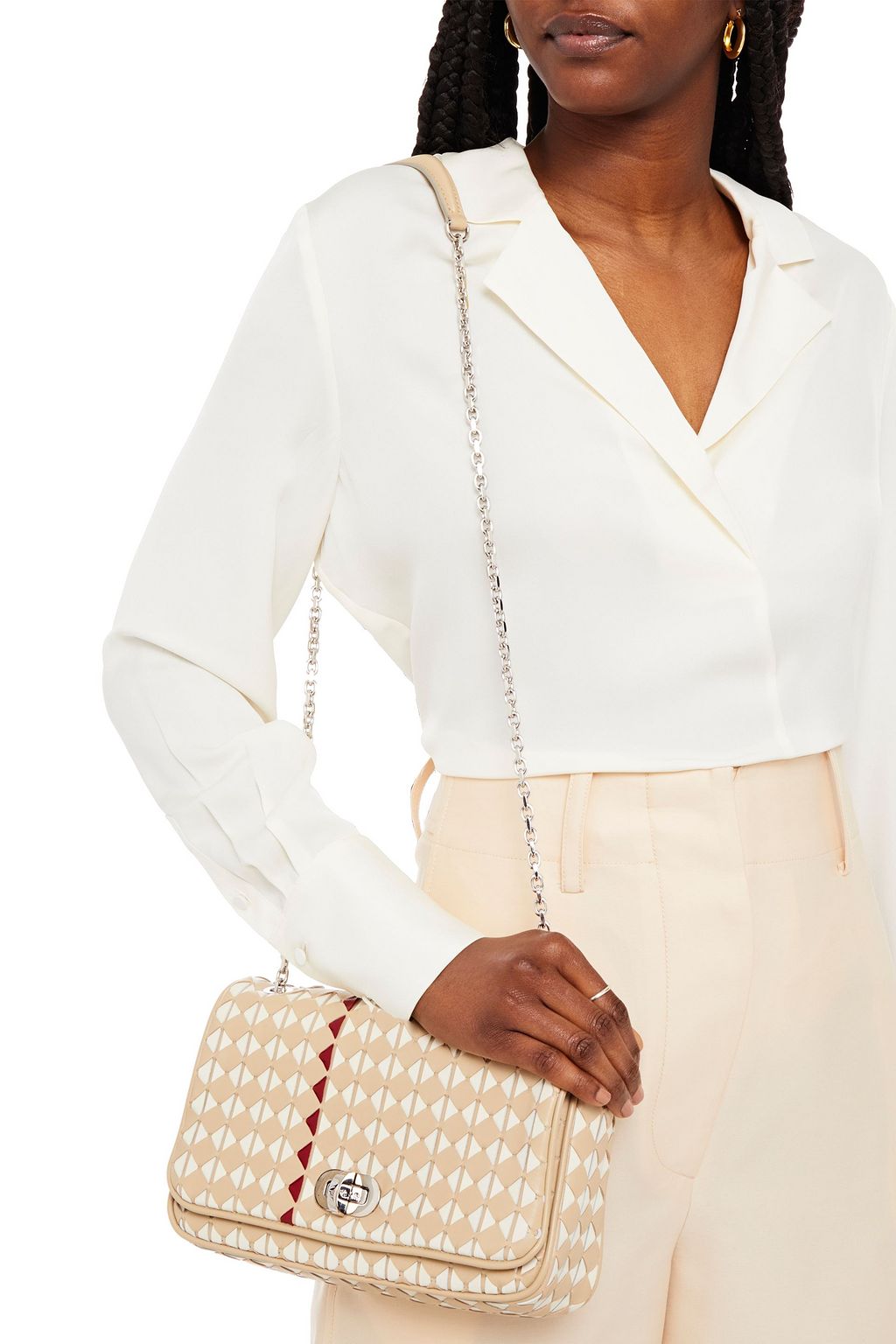 SERAPIAN Mosaico woven leather shoulder bag