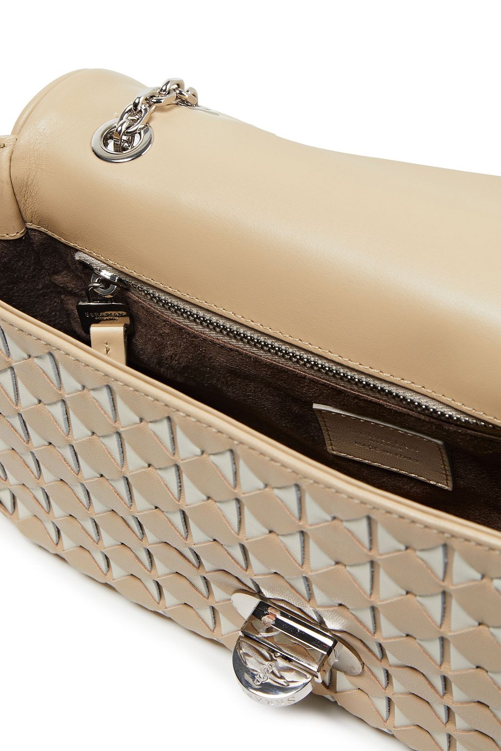 SERAPIAN Mosaico woven leather shoulder bag