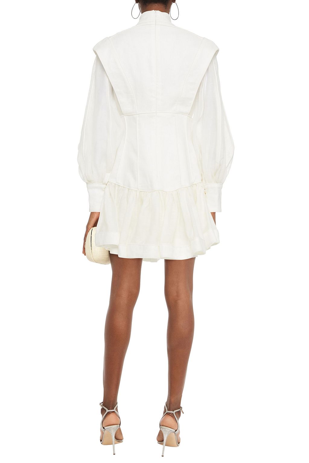 ZIMMERMANN Glassy fluted printed linen mini dress