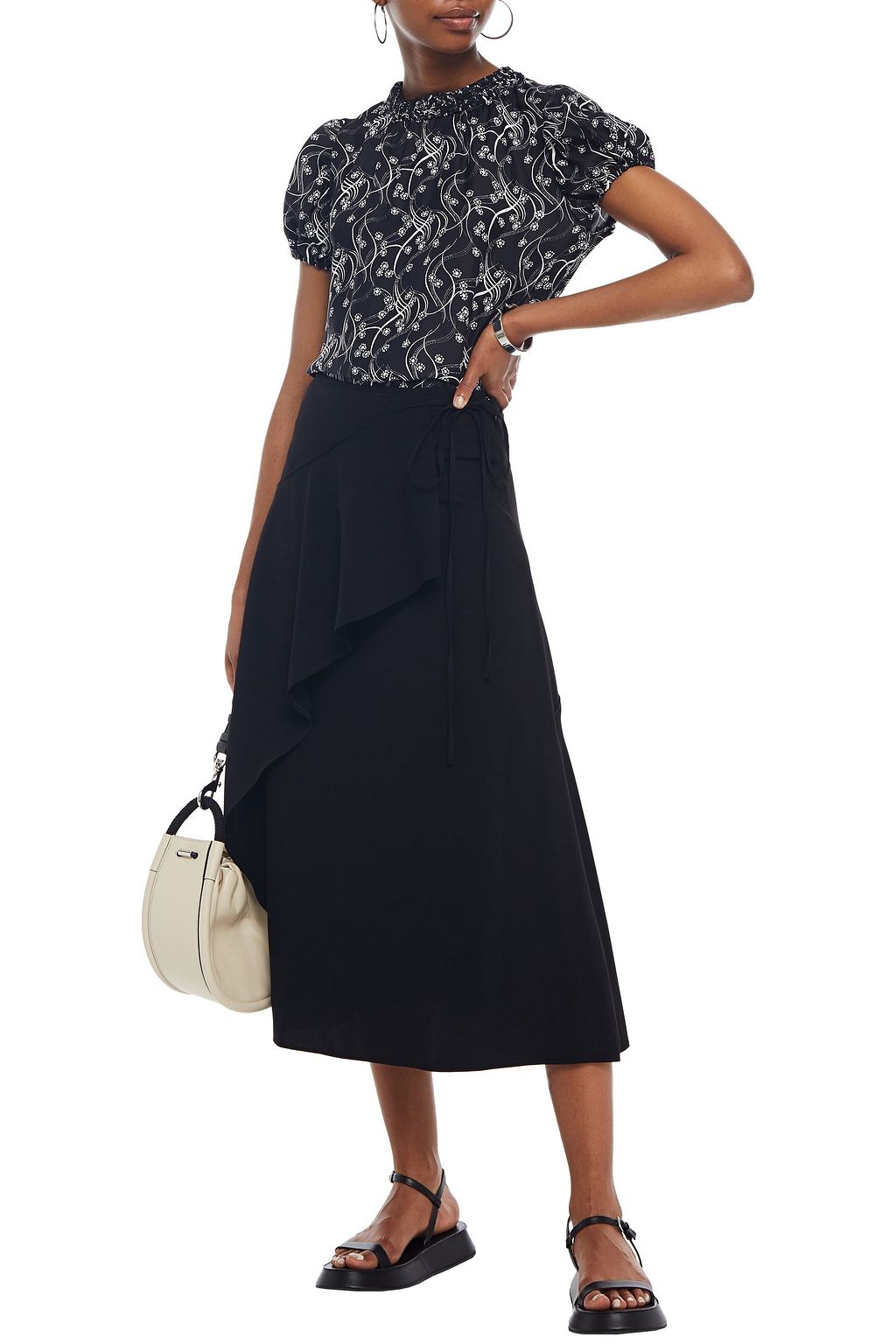 KENZO Ruffled cady midi wrap skirt