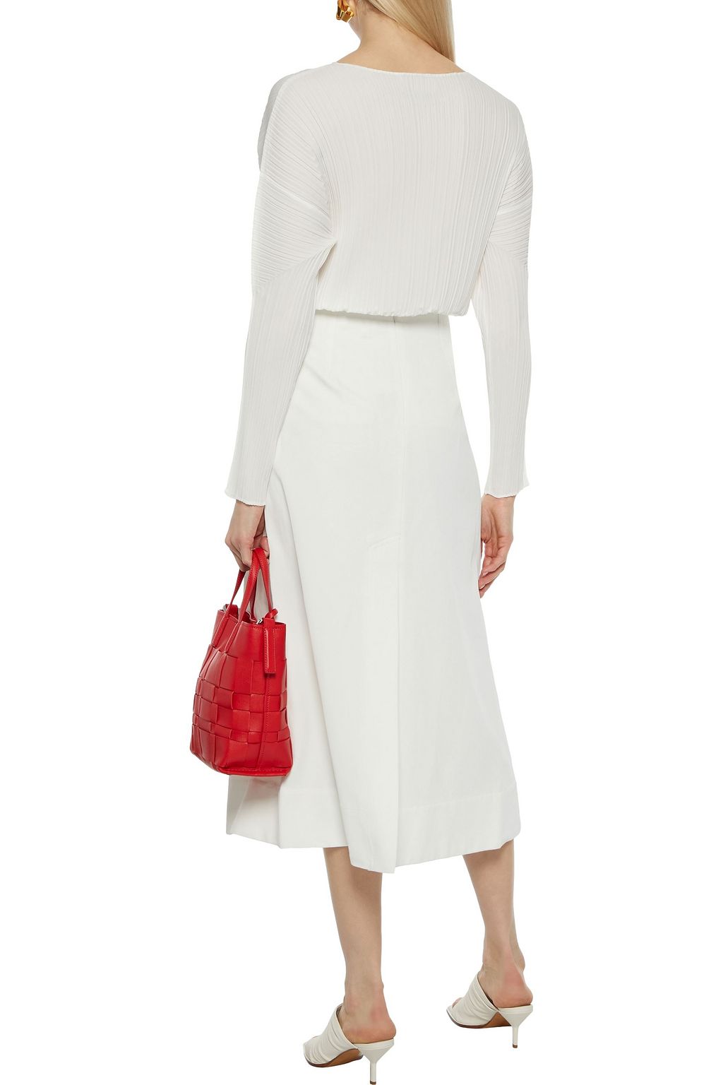 3.1 PHILLIP LIM Split-front twill midi skirt