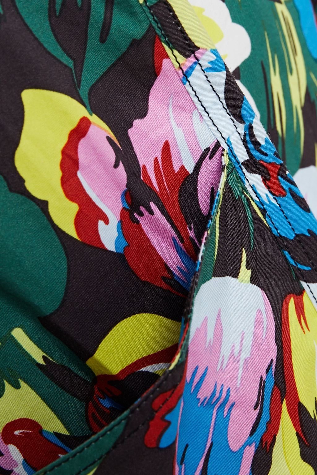 KENZO Strapless floral-print cotton-poplin midi dress