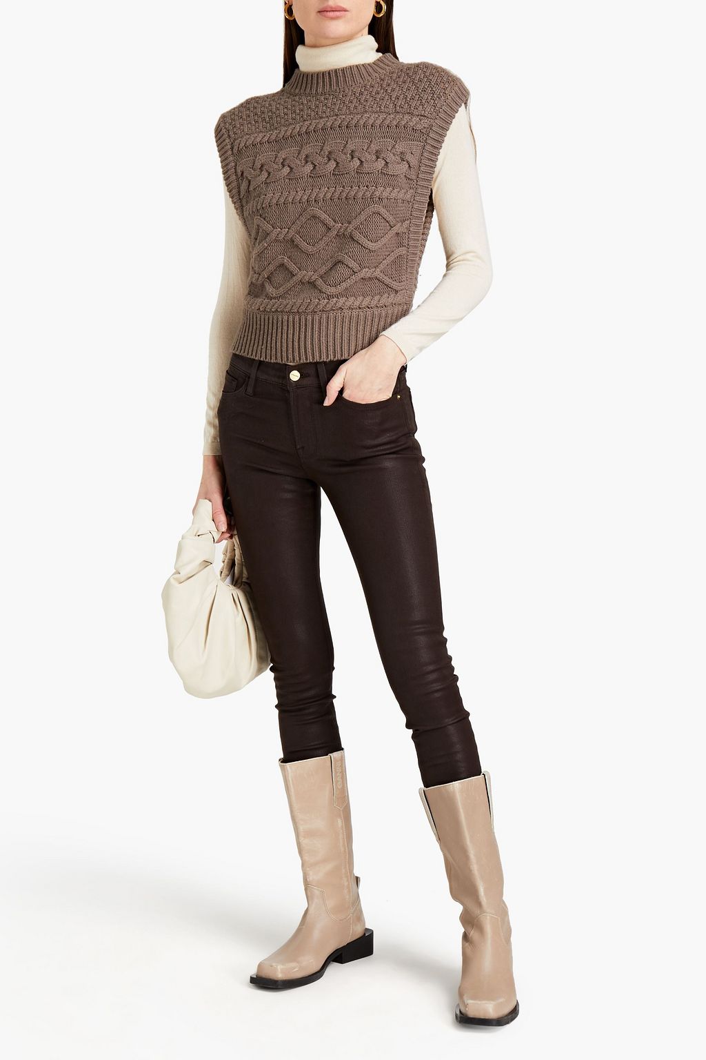 FRAME Le Skinny de Jeanne coated mid-rise skinny jeans
