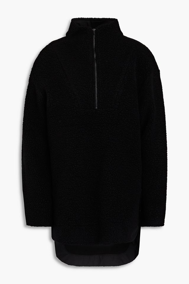 Wool-blend fleece half-zip sweatshirt