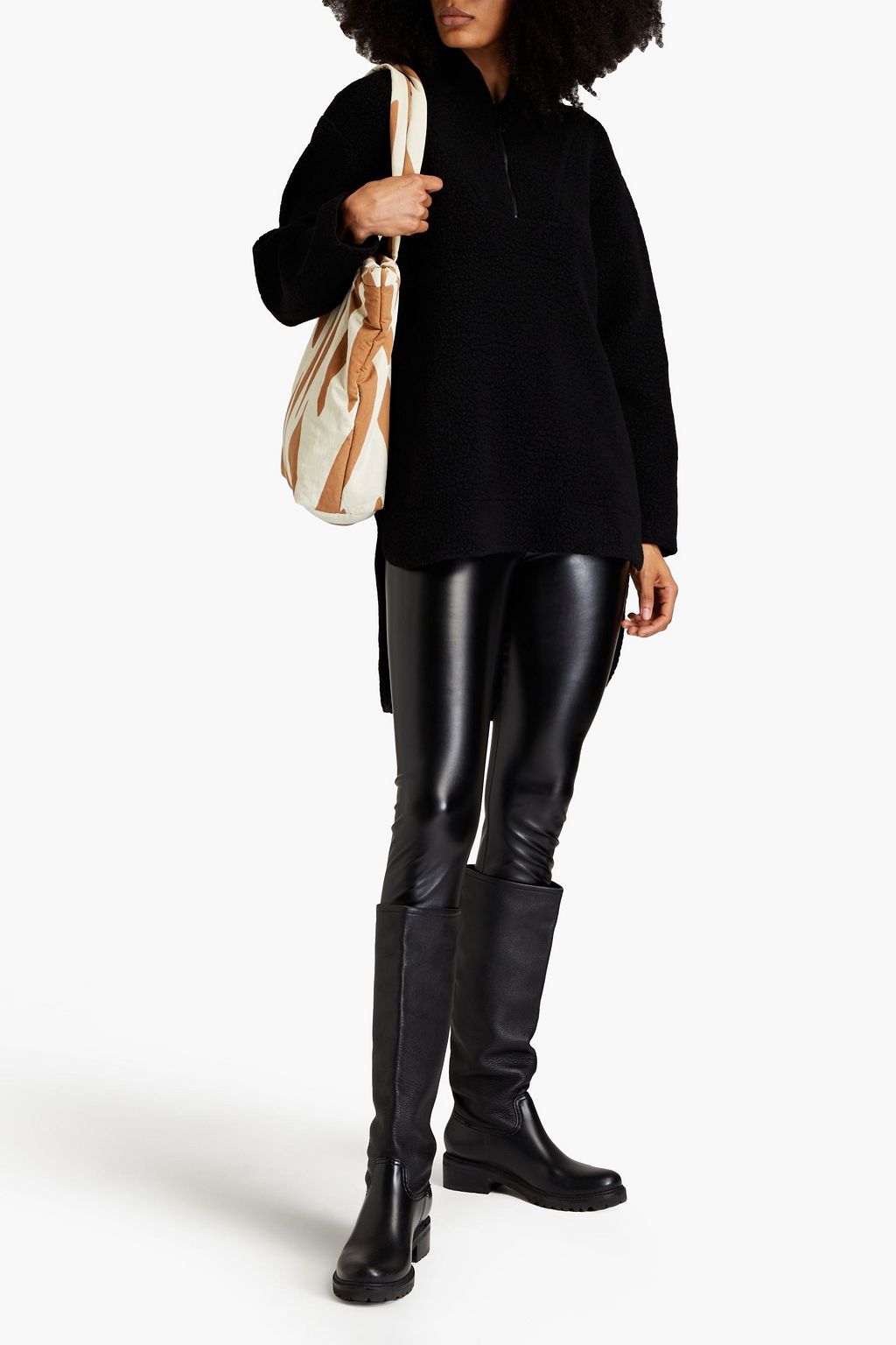BASSIKE Wool-blend fleece half-zip sweatshirt