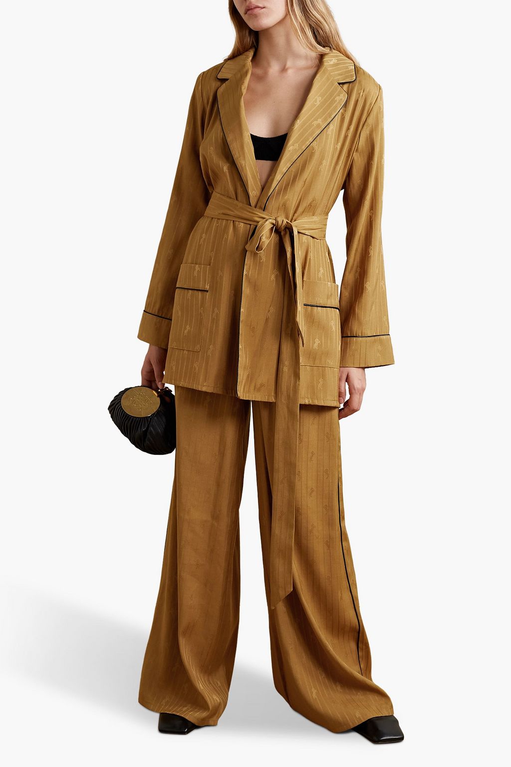 L'AGENCE Skyler satin-jacquard jacket