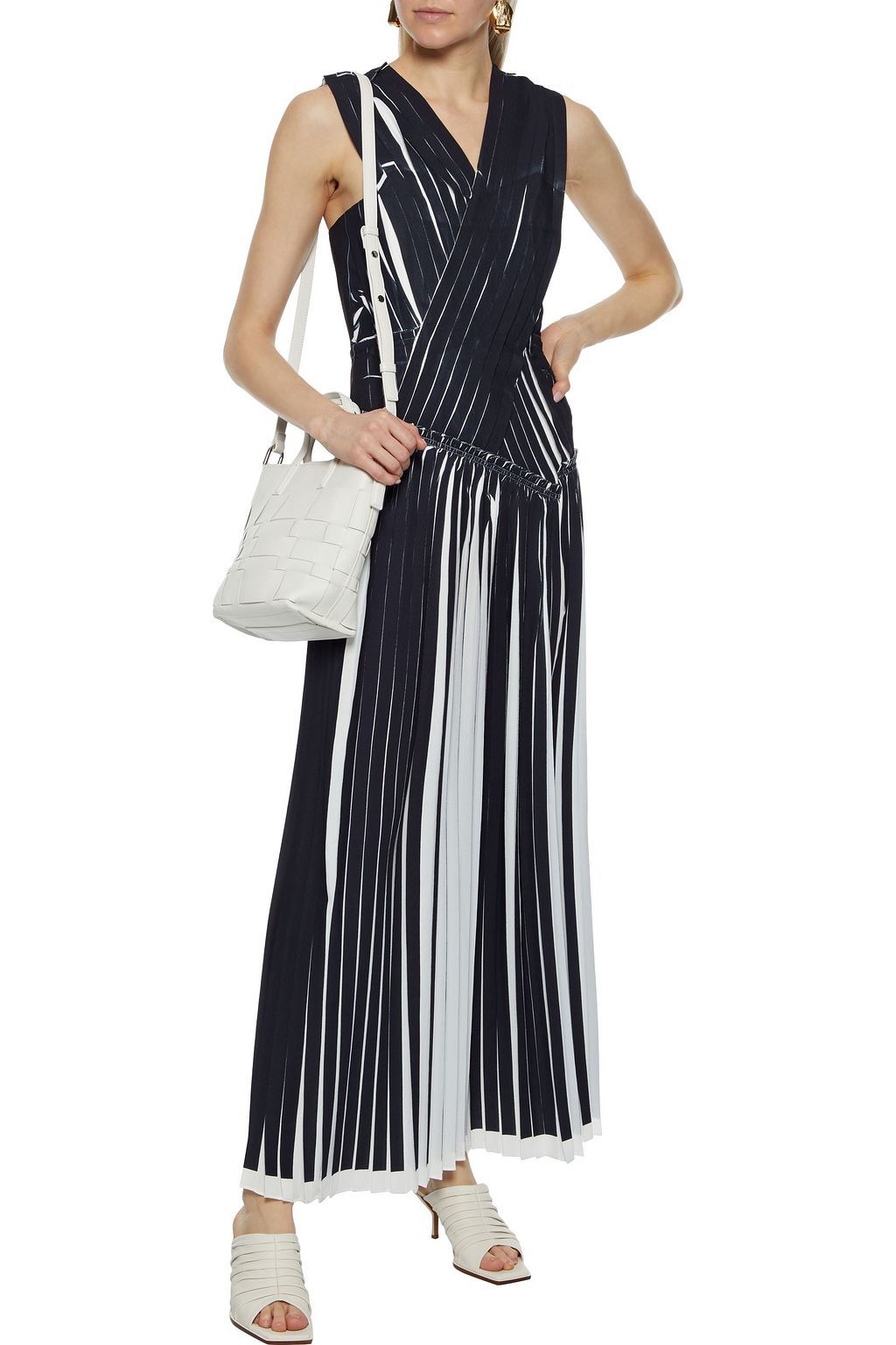 3.1 PHILLIP LIM Crossover pleated crepe maxi dress