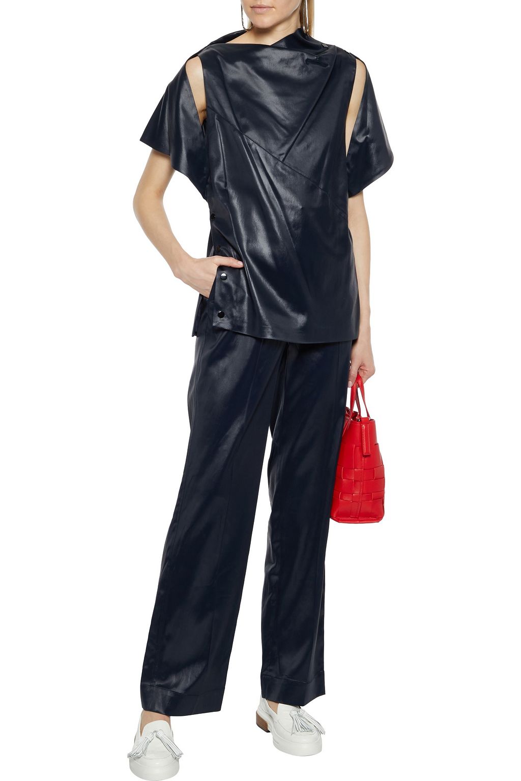 3.1 PHILLIP LIM Coated-twill straight-leg pants