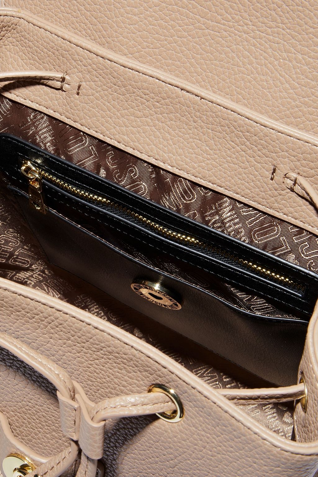 LOVE MOSCHINO Logo-appliquéd faux croc-effect and textured-leather backpack