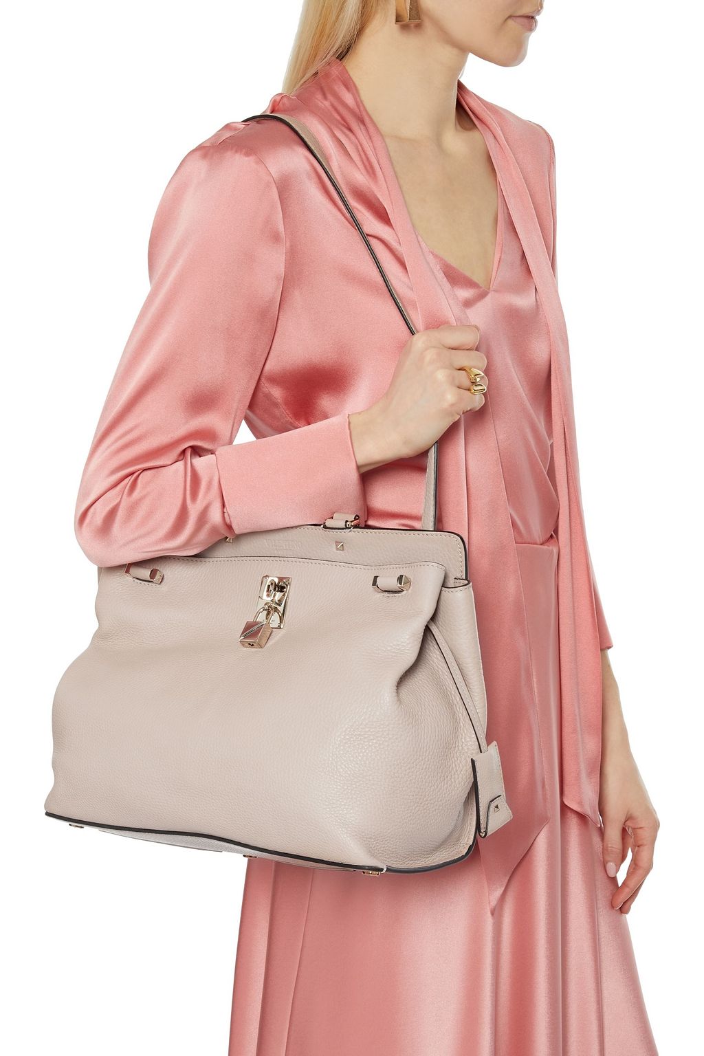 VALENTINO GARAVANI Joylock textured-leather shoulder bag
