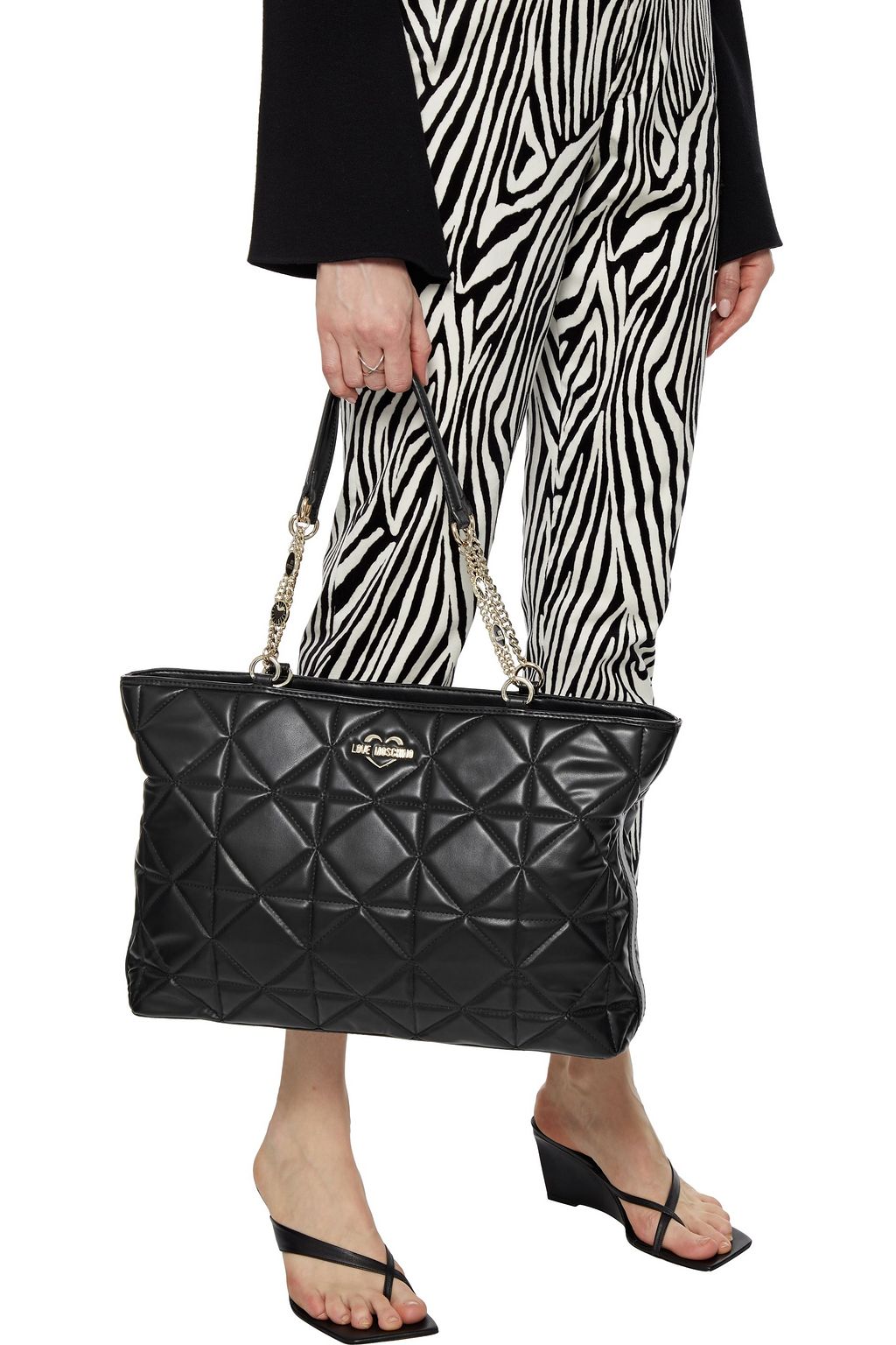 LOVE MOSCHINO Quilted faux leather tote
