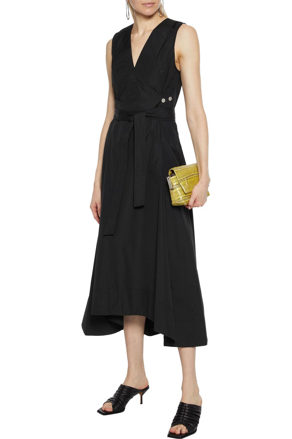 3.1 PHILLIP LIM Belted snap-detailed cotton-poplin midi dress