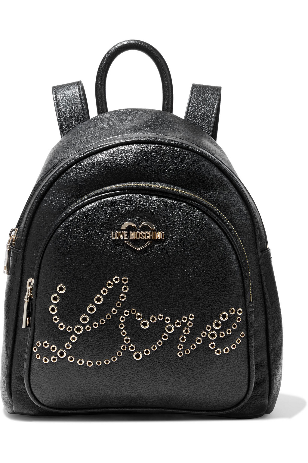 LOVE MOSCHINO Eyelet-embellished faux textured-leather backpack