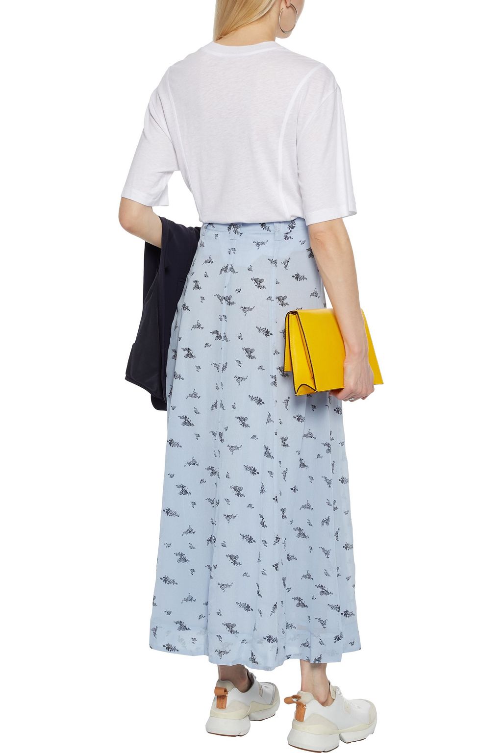 GANNI Tiger-print georgette maxi skirt