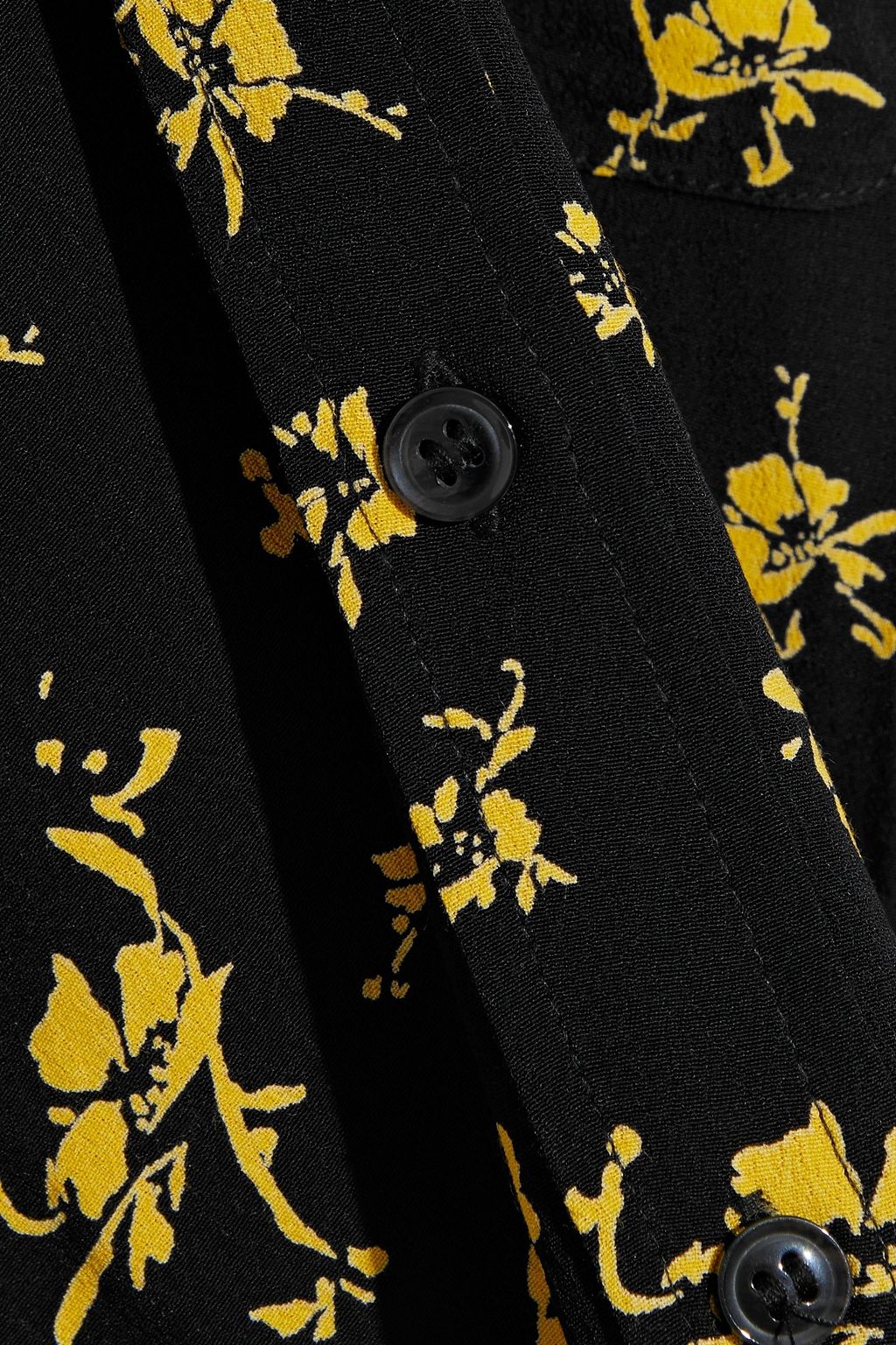 GANNI Floral-print crepe shirt