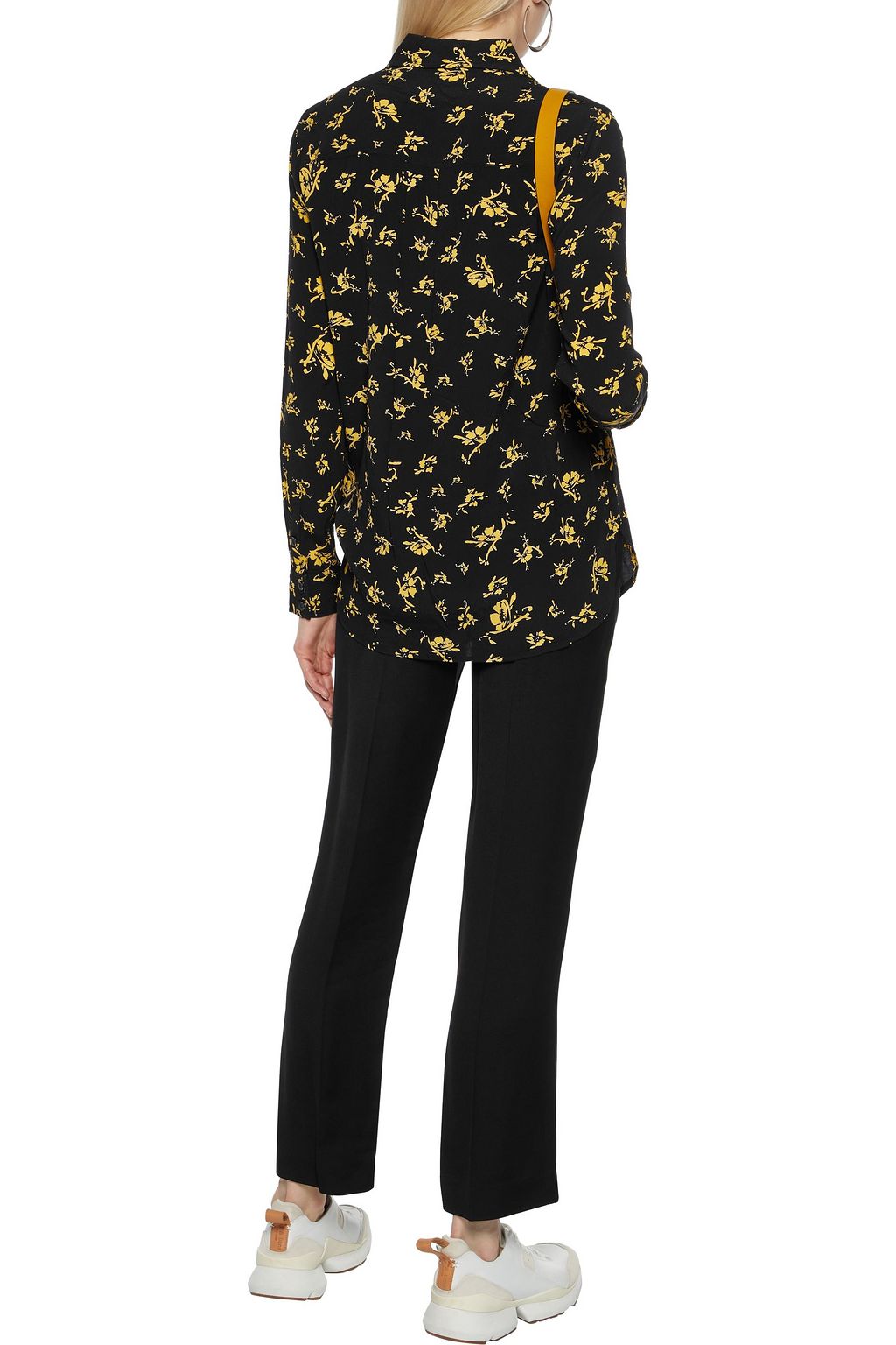 GANNI Floral-print crepe shirt
